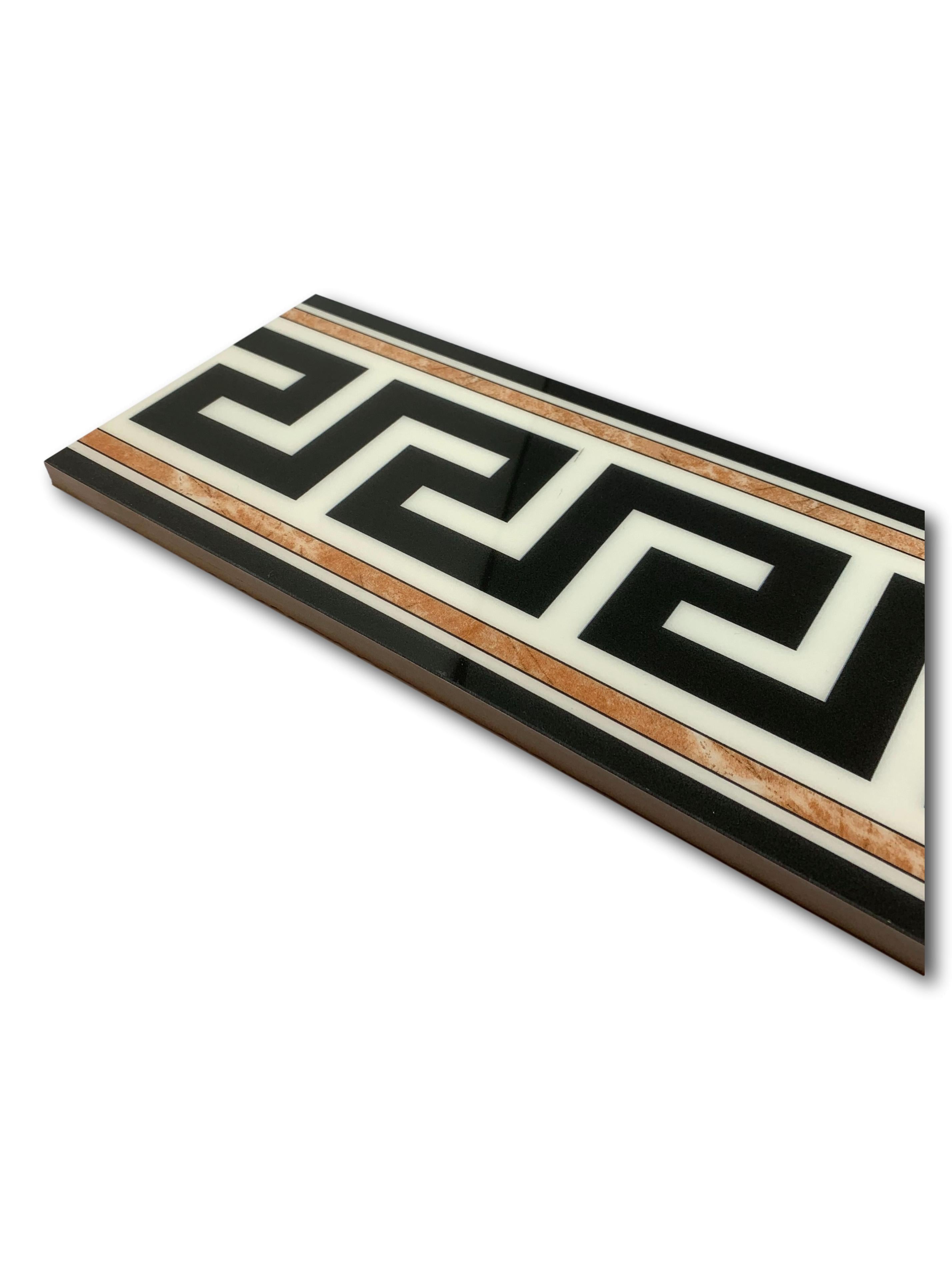 Flagstone glazed tile ceramic meander