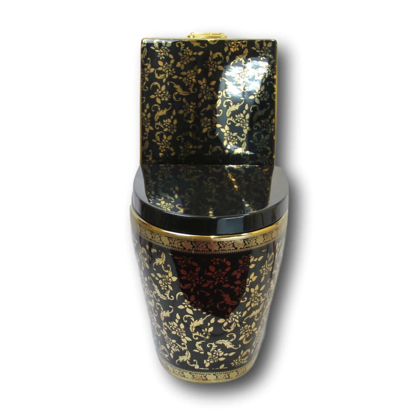 Exklusive Toilette Blumen Schwarz-Gold