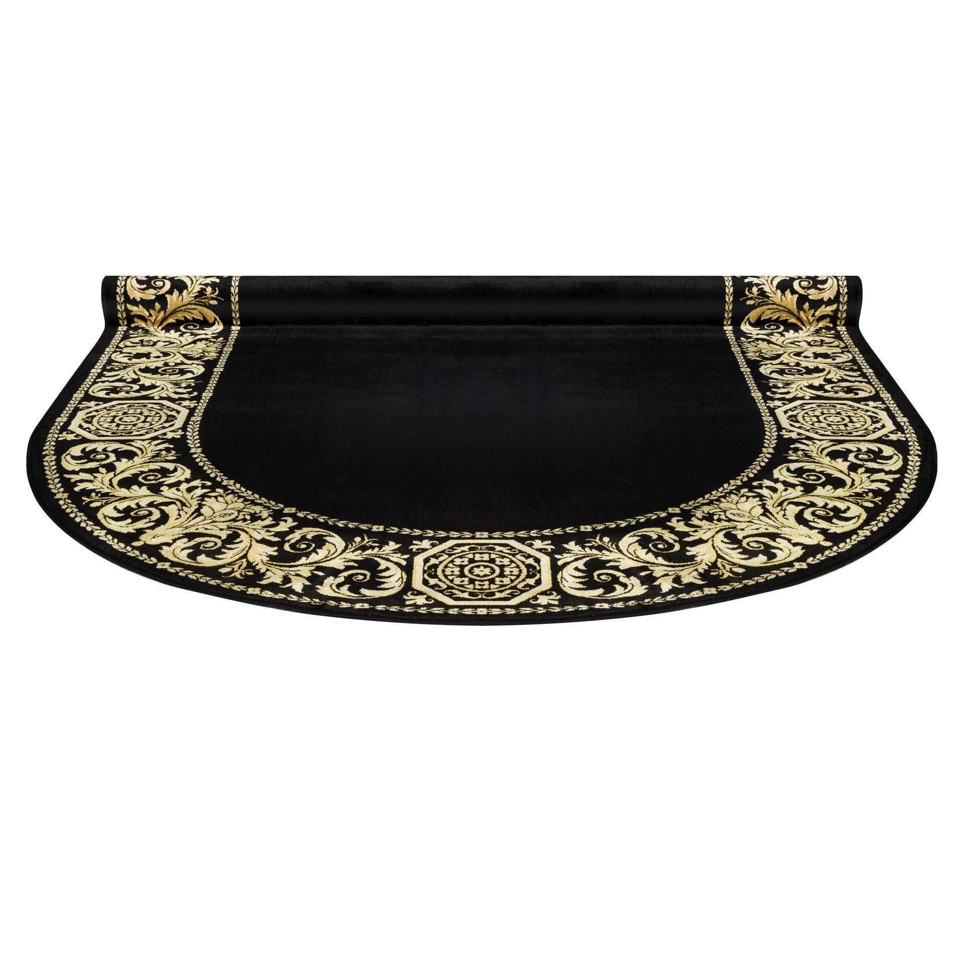 Carpet Oval Baroque Black 