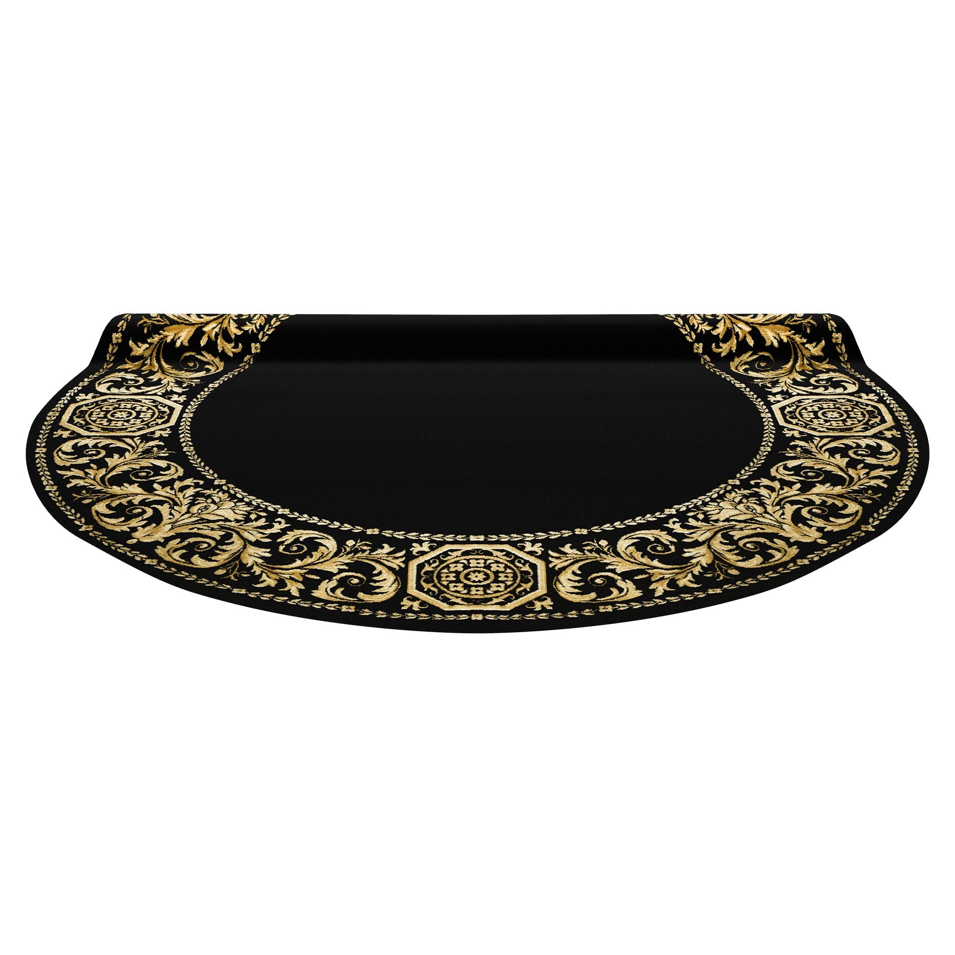 Carpet Round Baroque Black 