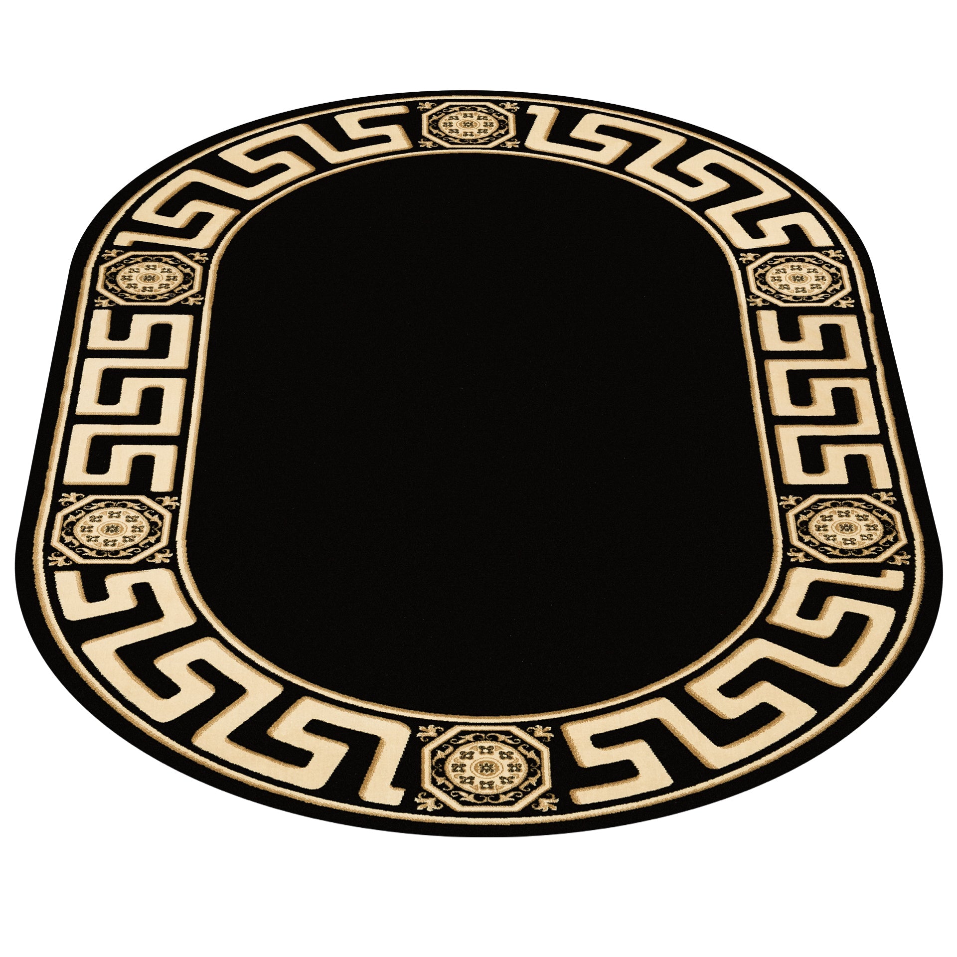 Carpet Oval Meander Black 