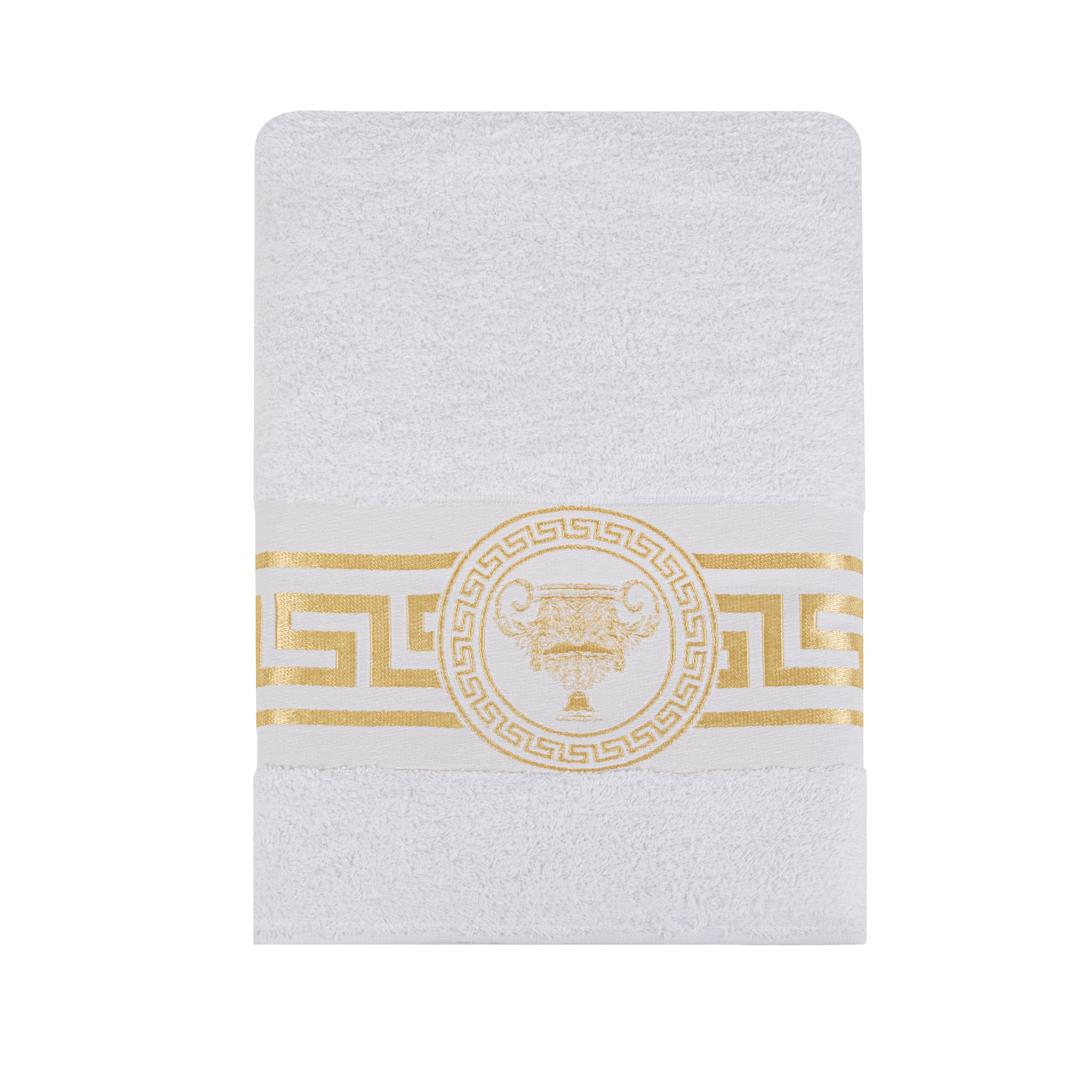 Mäander Amphora Towels White Gold