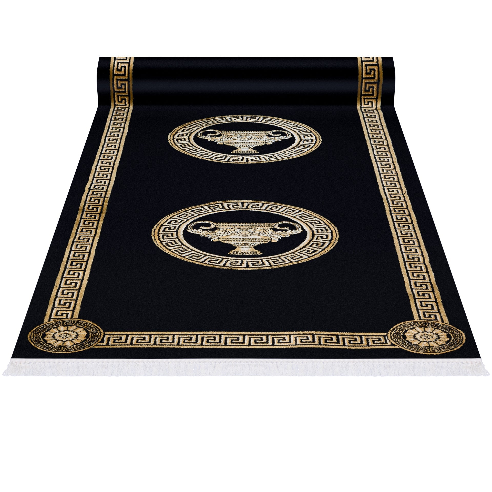 Teppich Läufer Amphore Schwarz