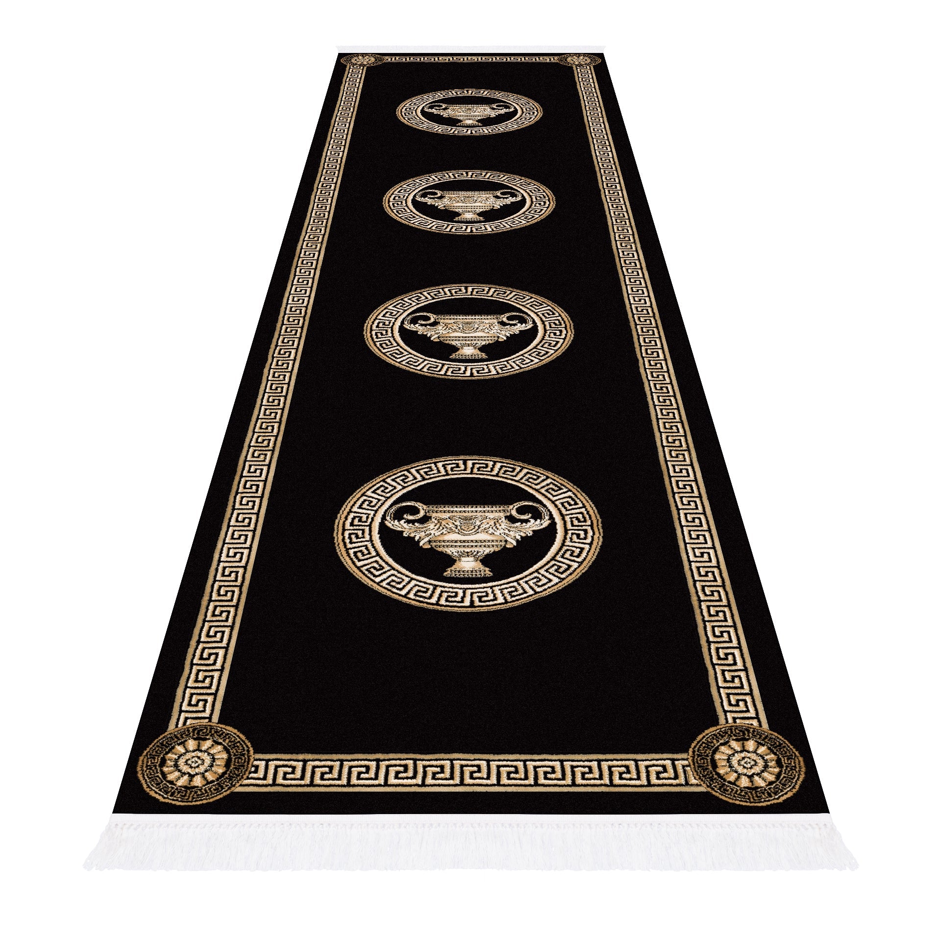 Teppich Läufer Amphore Schwarz