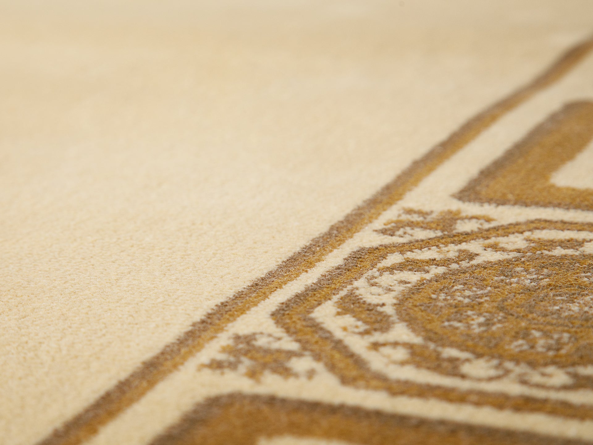 Teppich Läufer Mäander Beige