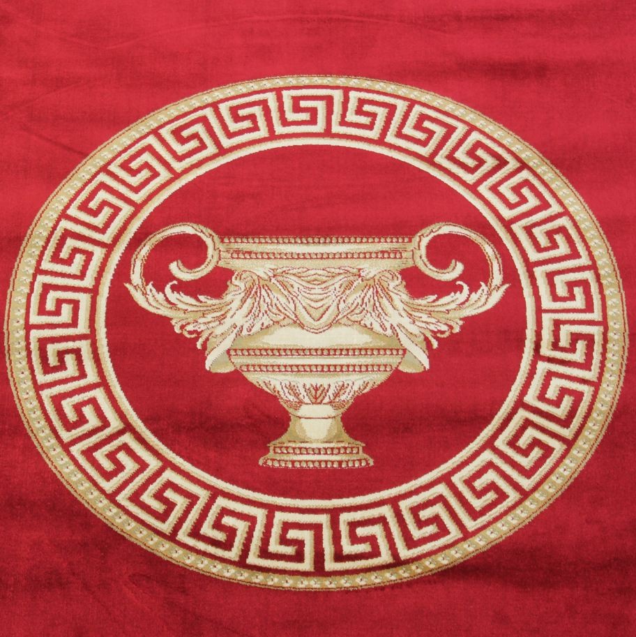 Teppich Oval Amphore Rot