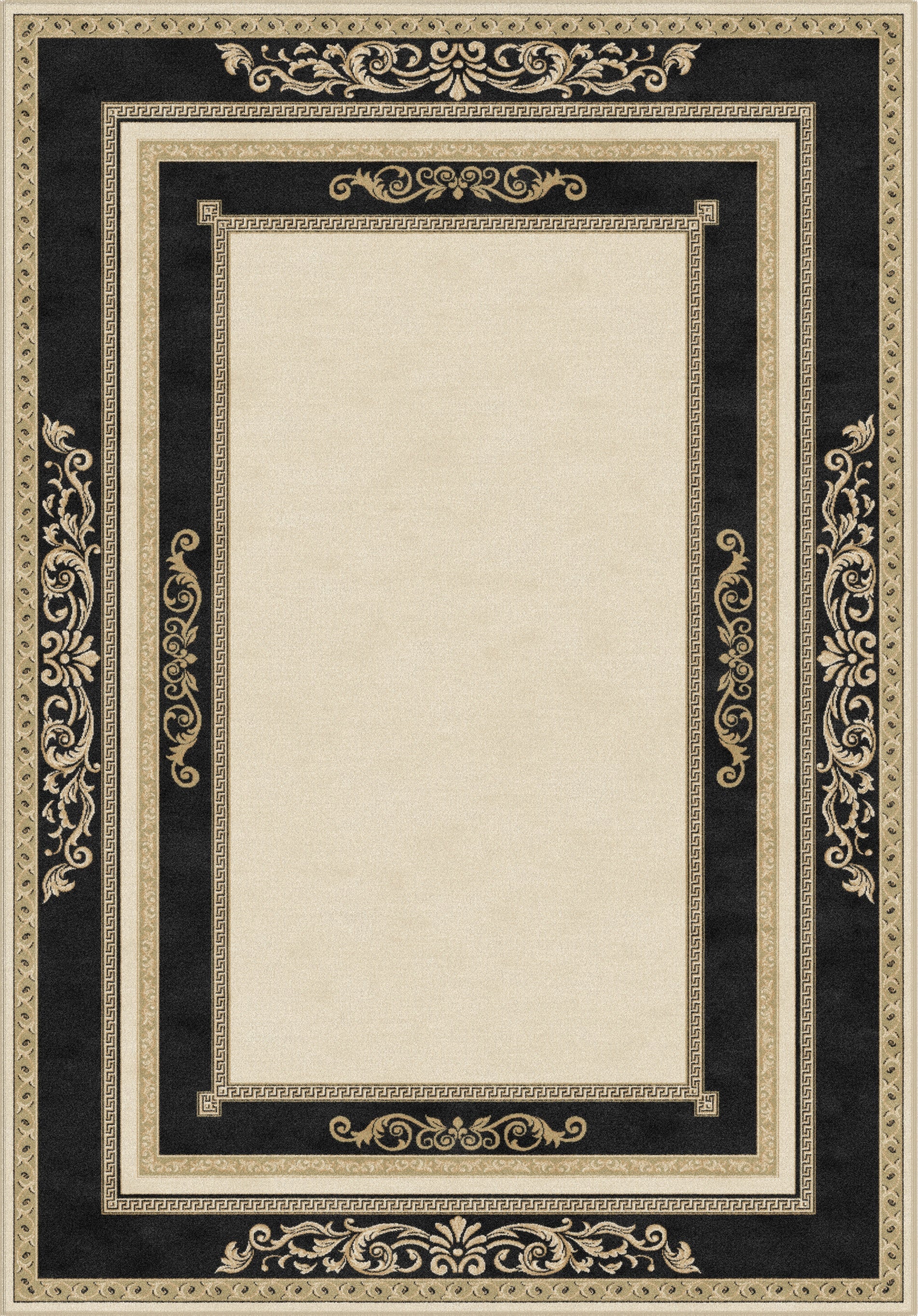 Teppich Florenz schwarz gold rund