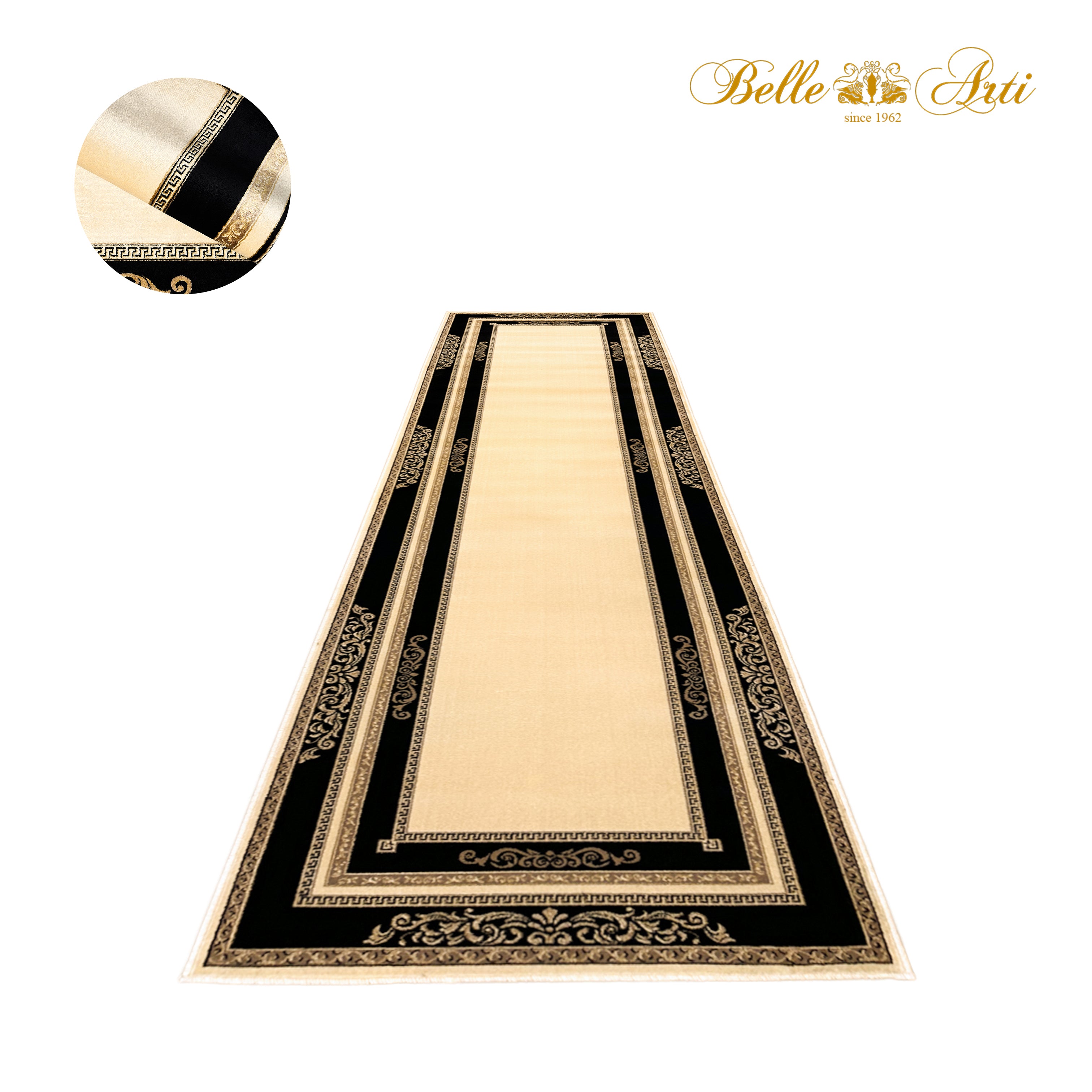 Teppich Läufer Florenz schwarz gold