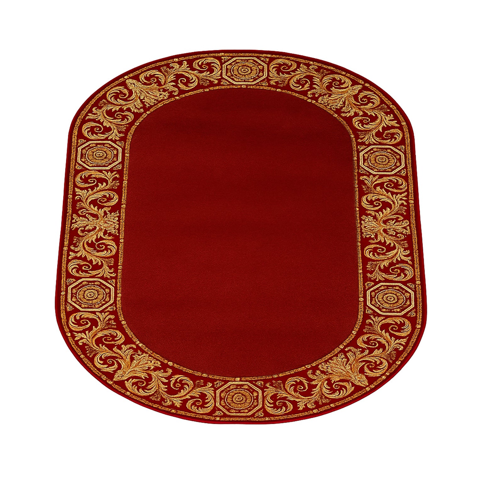 Teppich Oval Barock Rot