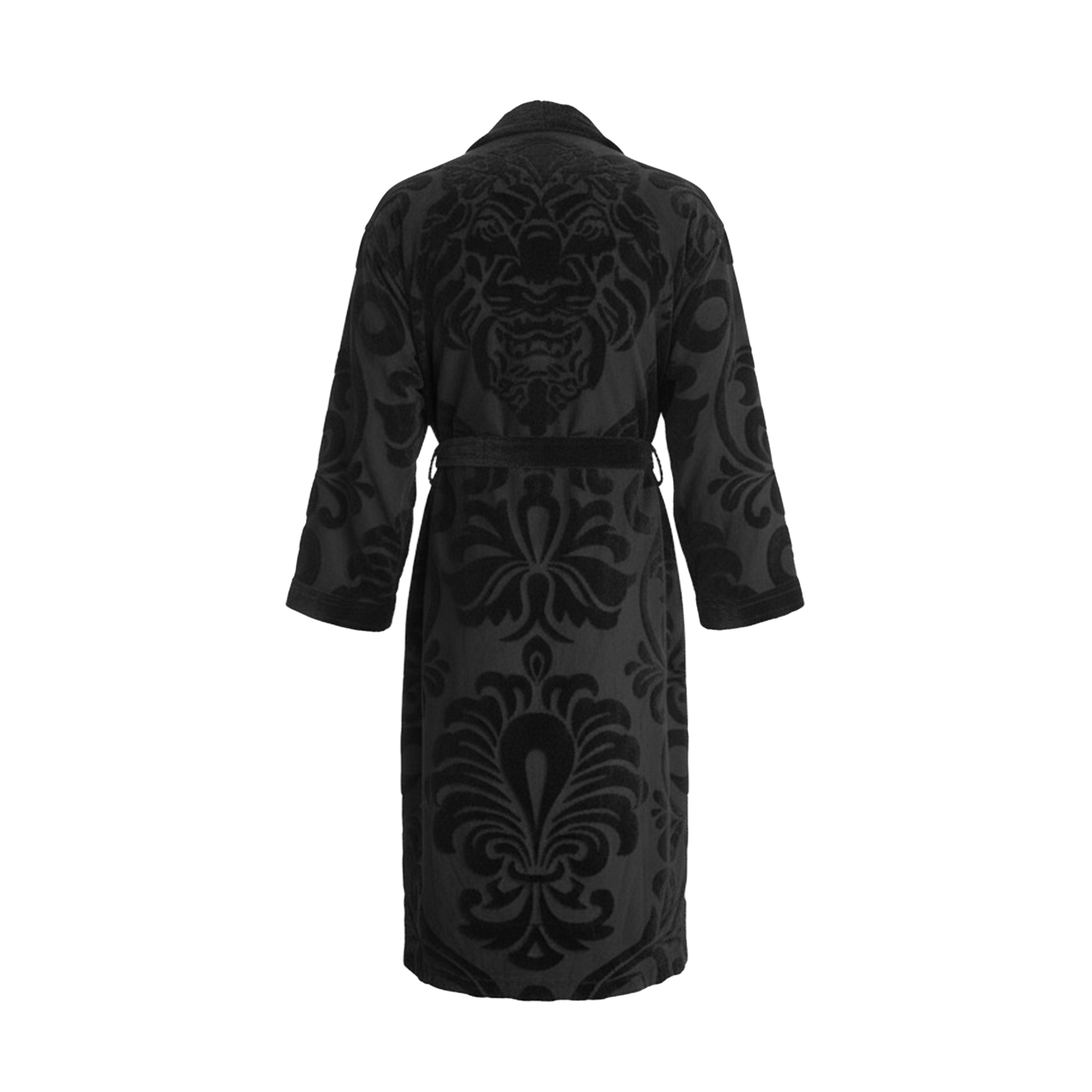 Bademantel Löwe Velours Schwarz