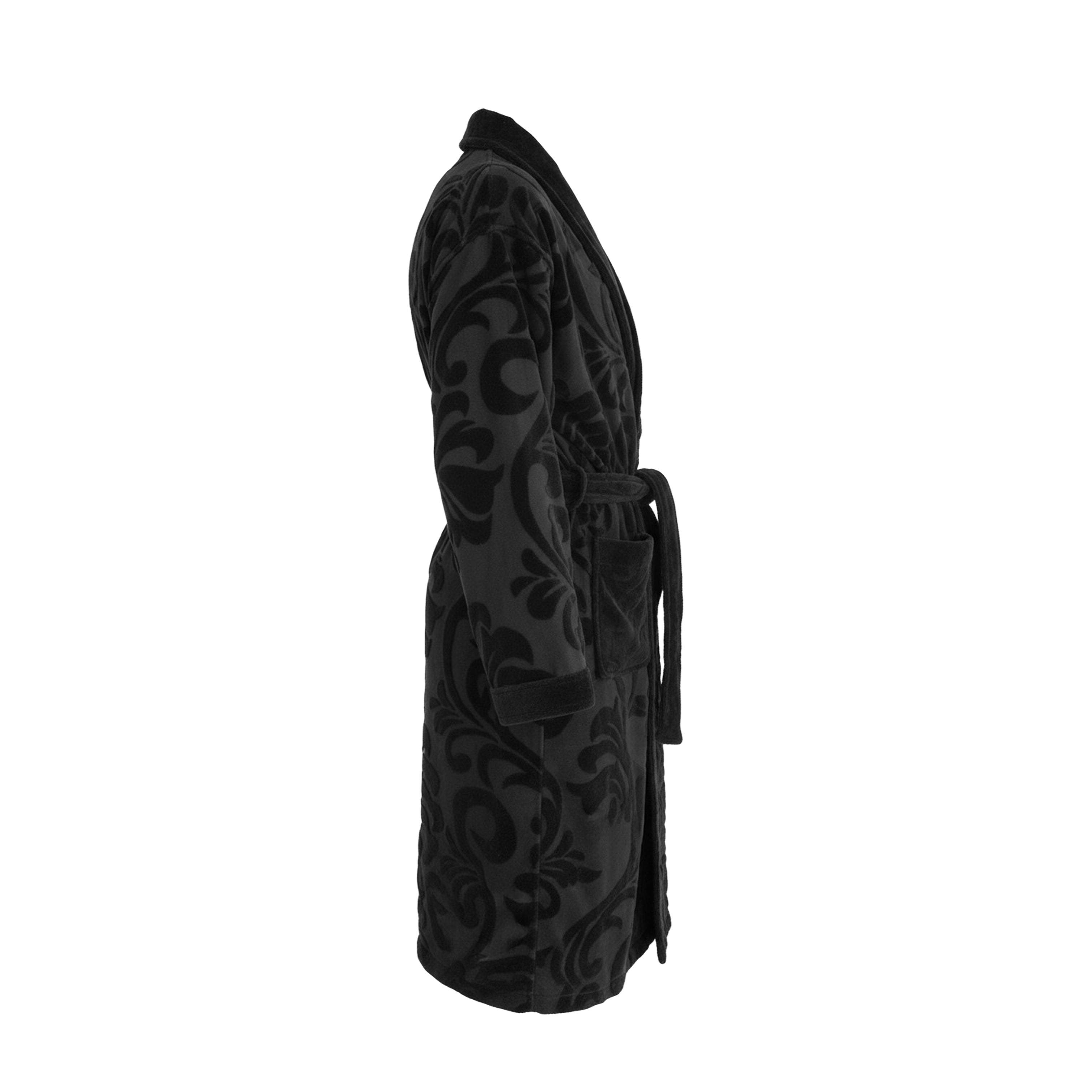 Bademantel Löwe Velours Schwarz