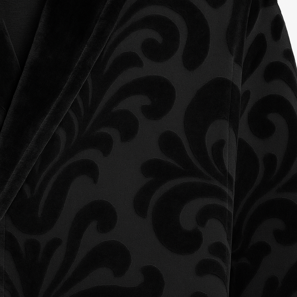 Bademantel Löwe Velours Schwarz