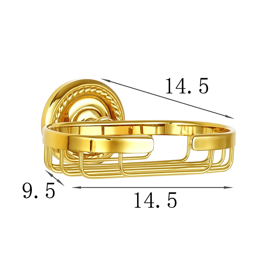 Seifenhalter Wandkorb aus Messing – Gold, 14,5 × 9,5 cm | Belle Arti
