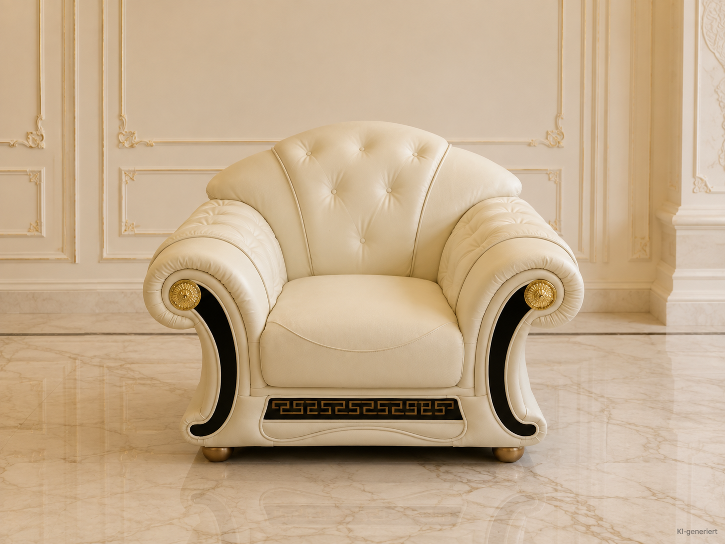 Couchgarnitur Venus Royal Leder Beige SONDERANGEBOT 3-2-1-1