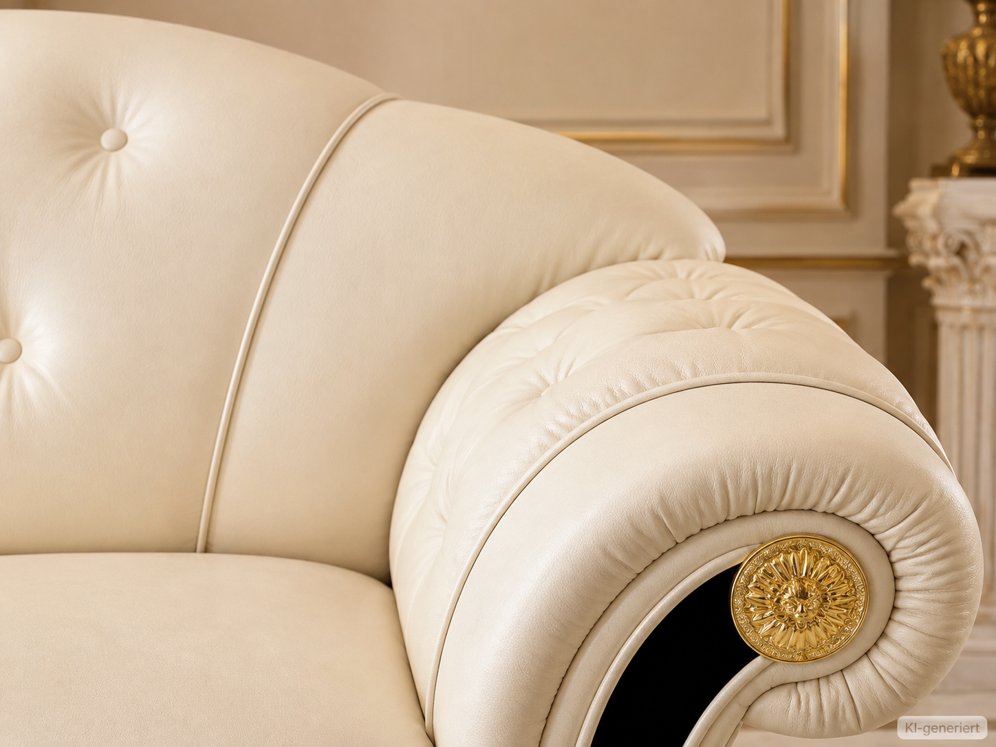 Couchgarnitur Venus Royal Leder Beige SONDERANGEBOT 3-2-1-1