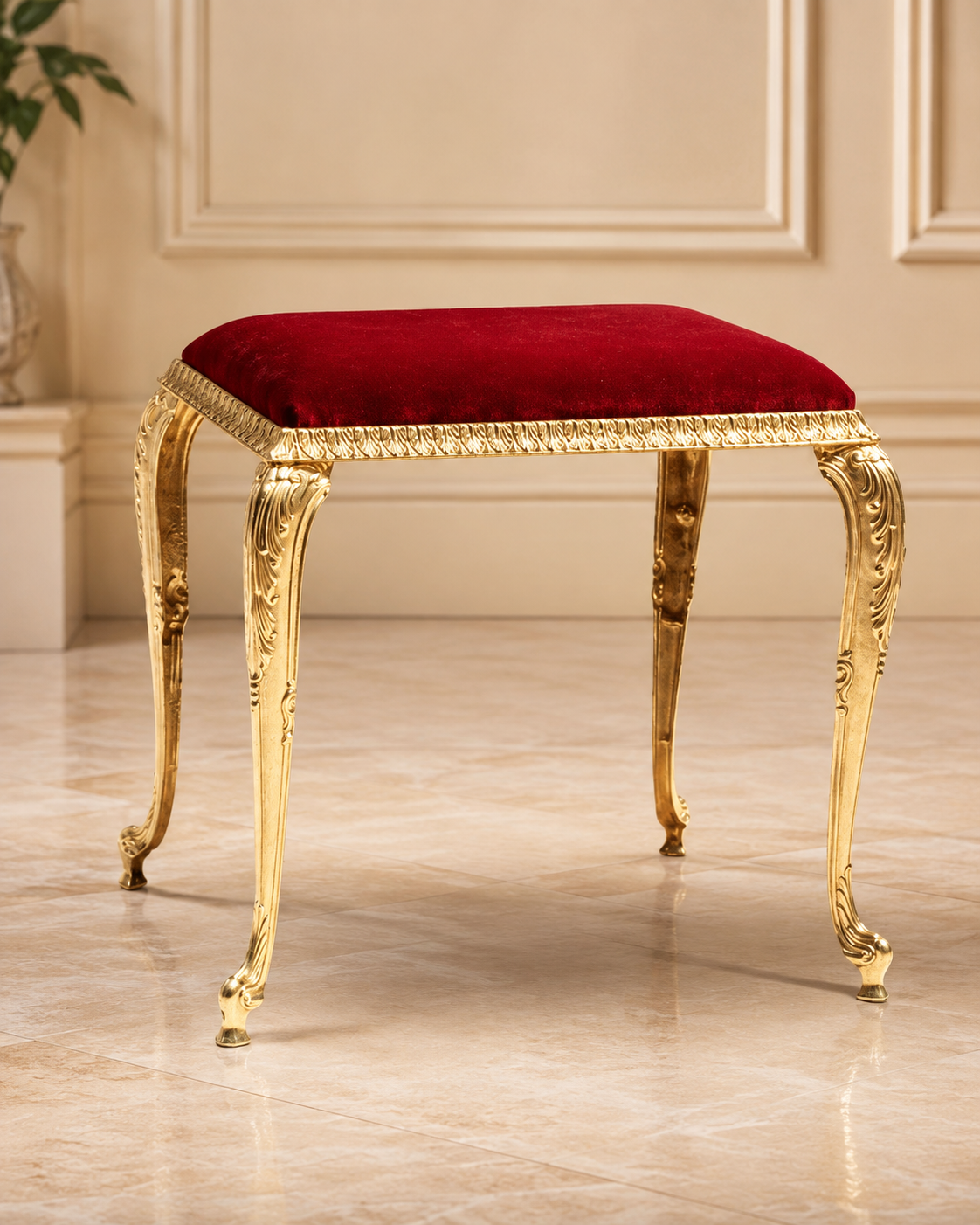 Brass stool bordeaux