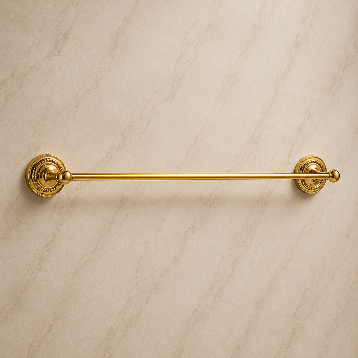 Luxury towel holder made of brass Verona - rustproof &amp; gold polished - wall mounting - 58 cm