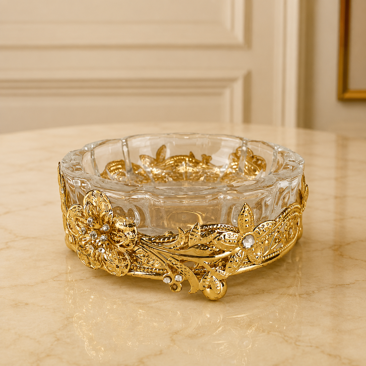 Aschenbecher Blume Kristall