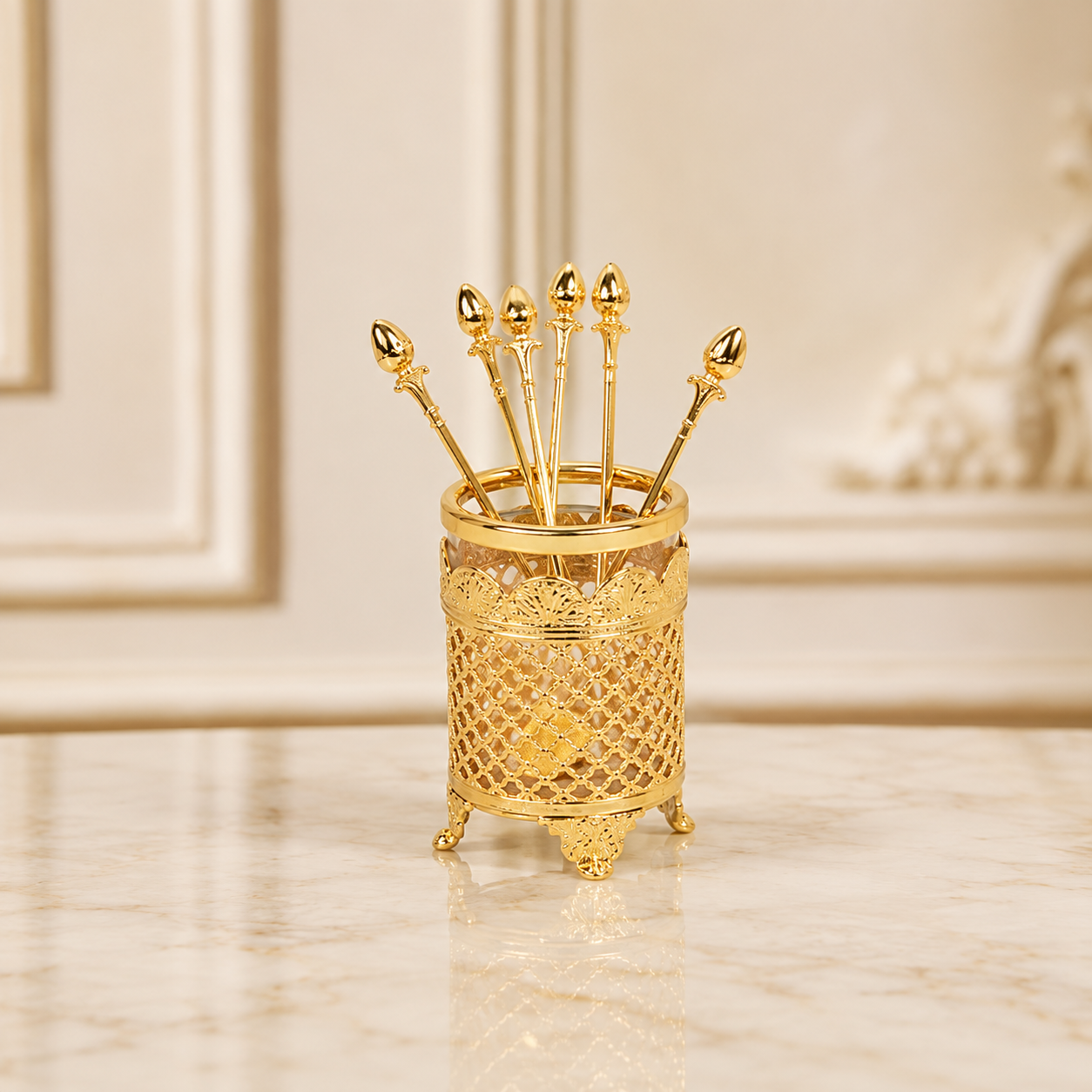Spoon holder golden