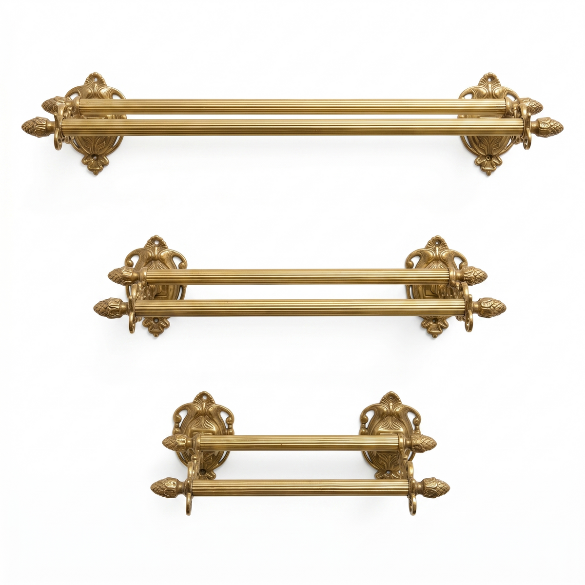 Luxury double brass towel rail in various sizes 