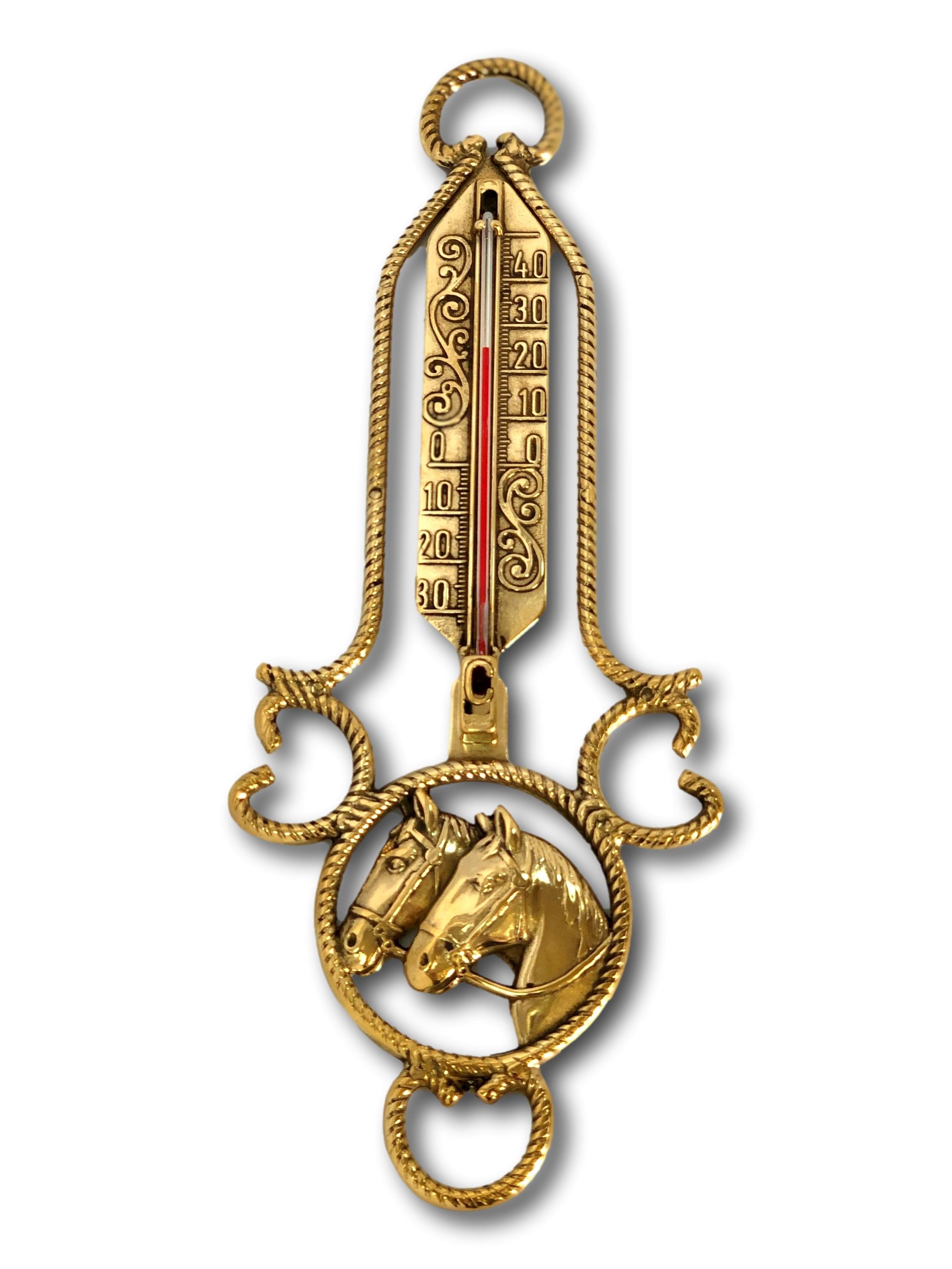 Thermometer Messing Pferd