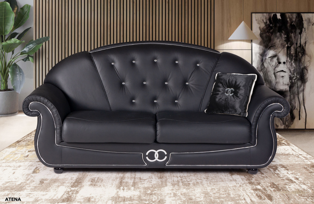 Sofa set Atena leather black