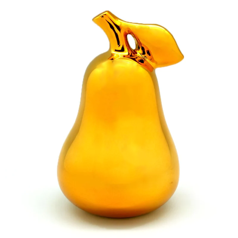 Ceramic decoration figure pear gold