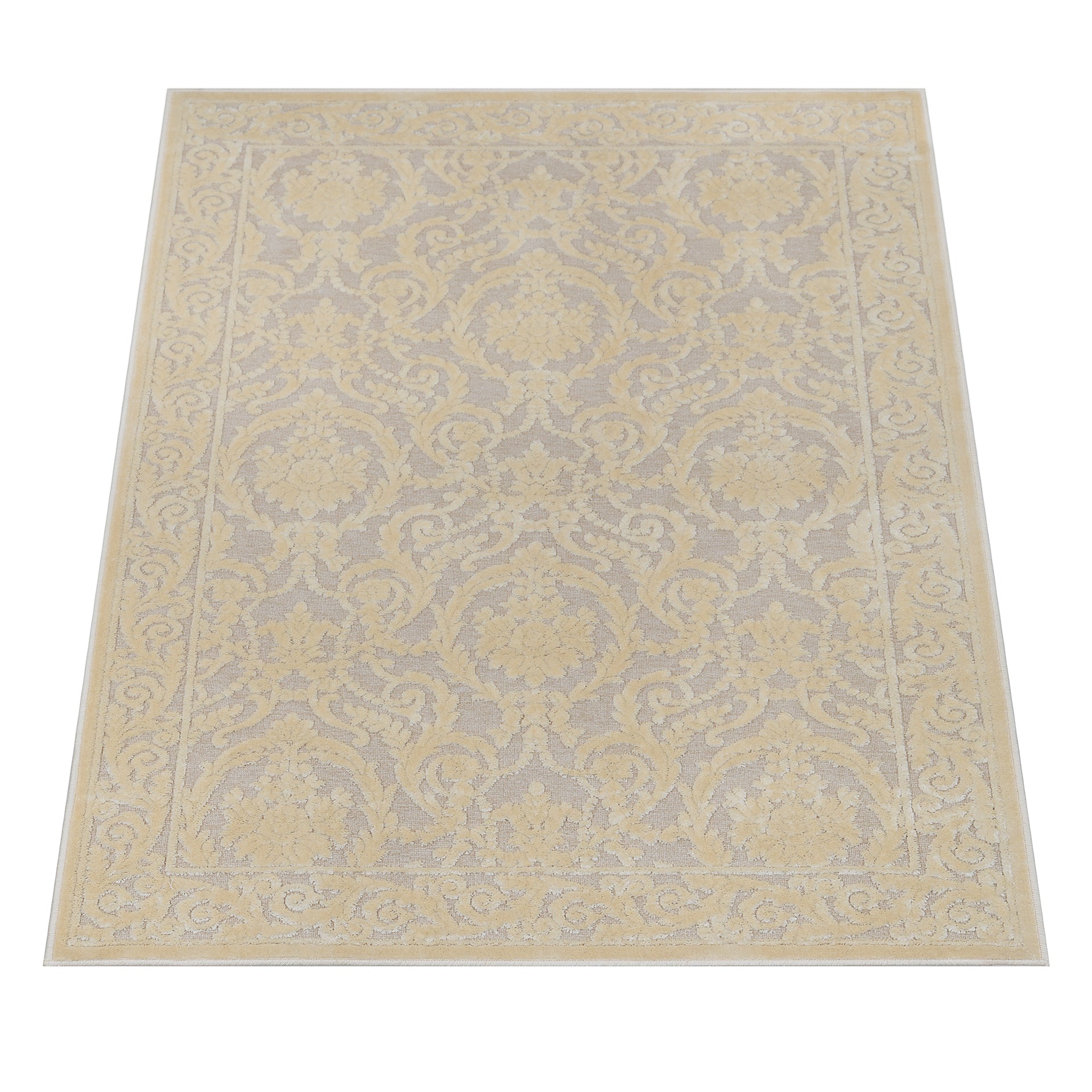 Premium carpet living room beige - 100% viscose with silk sheen - anti-slip and anti-allergic