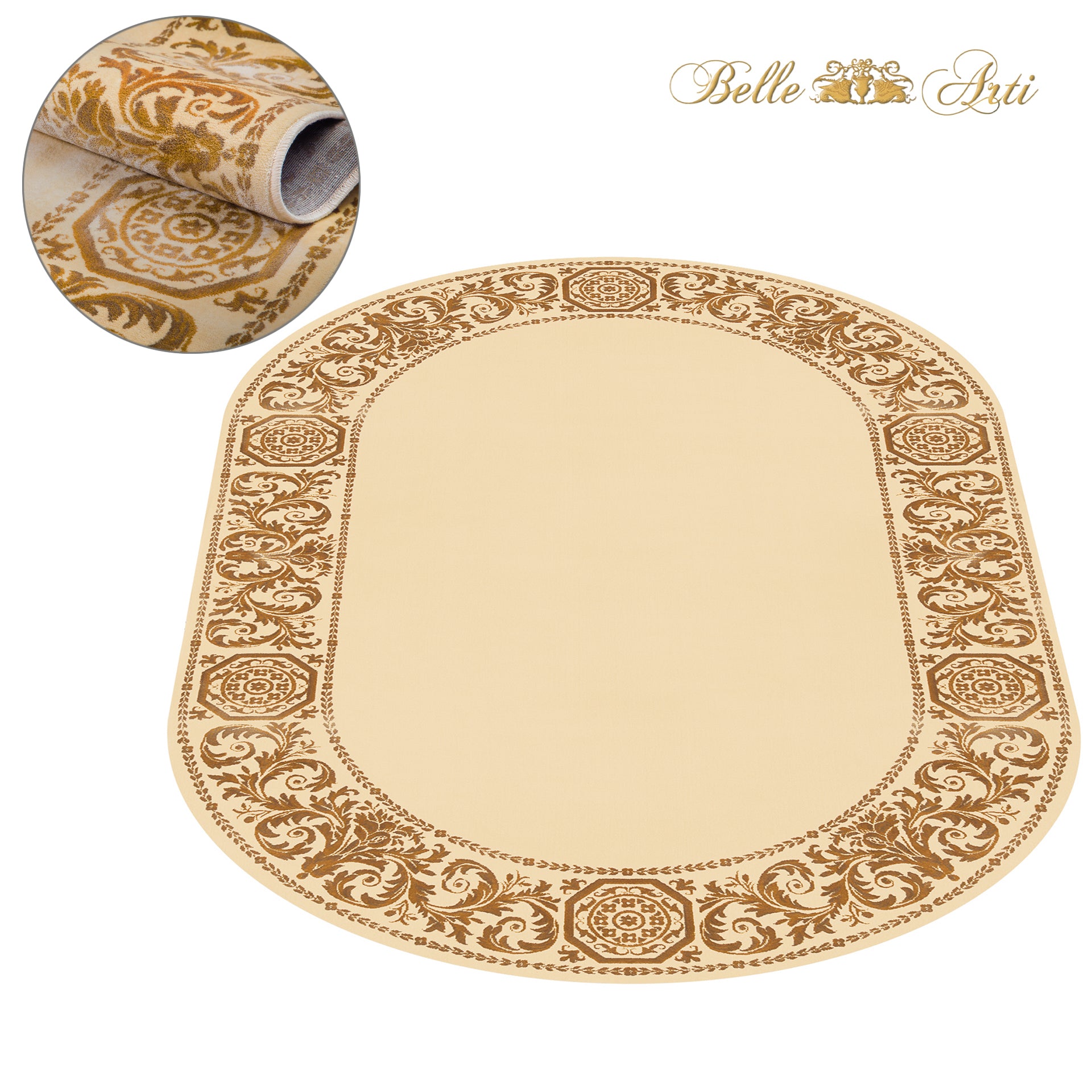 Teppich Mäander in Beige Blume