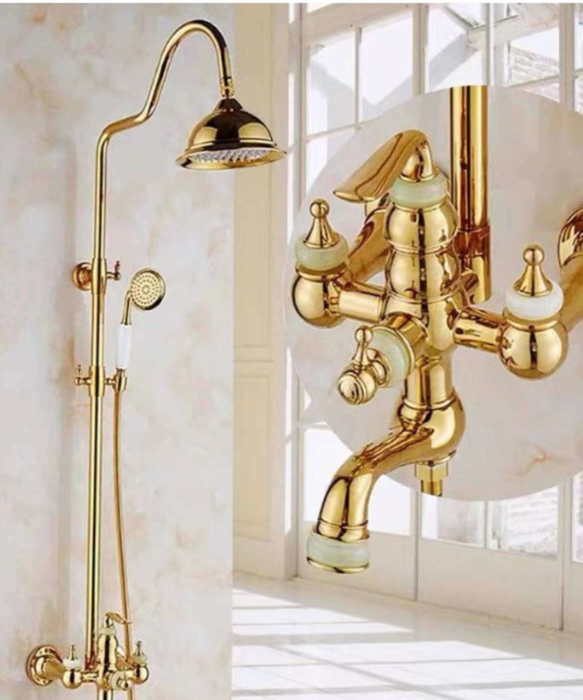 Badarmatur Klassisch Gold Dusche