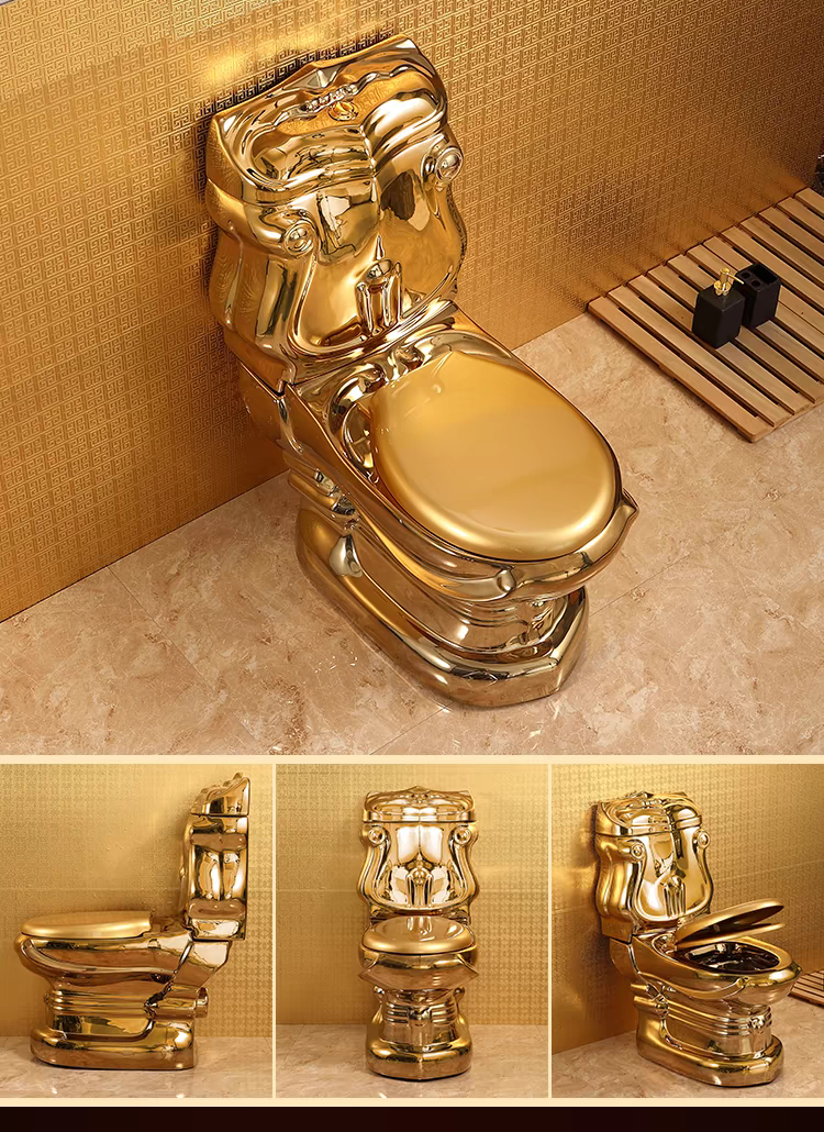 Exklusive Toilette Barock Gold