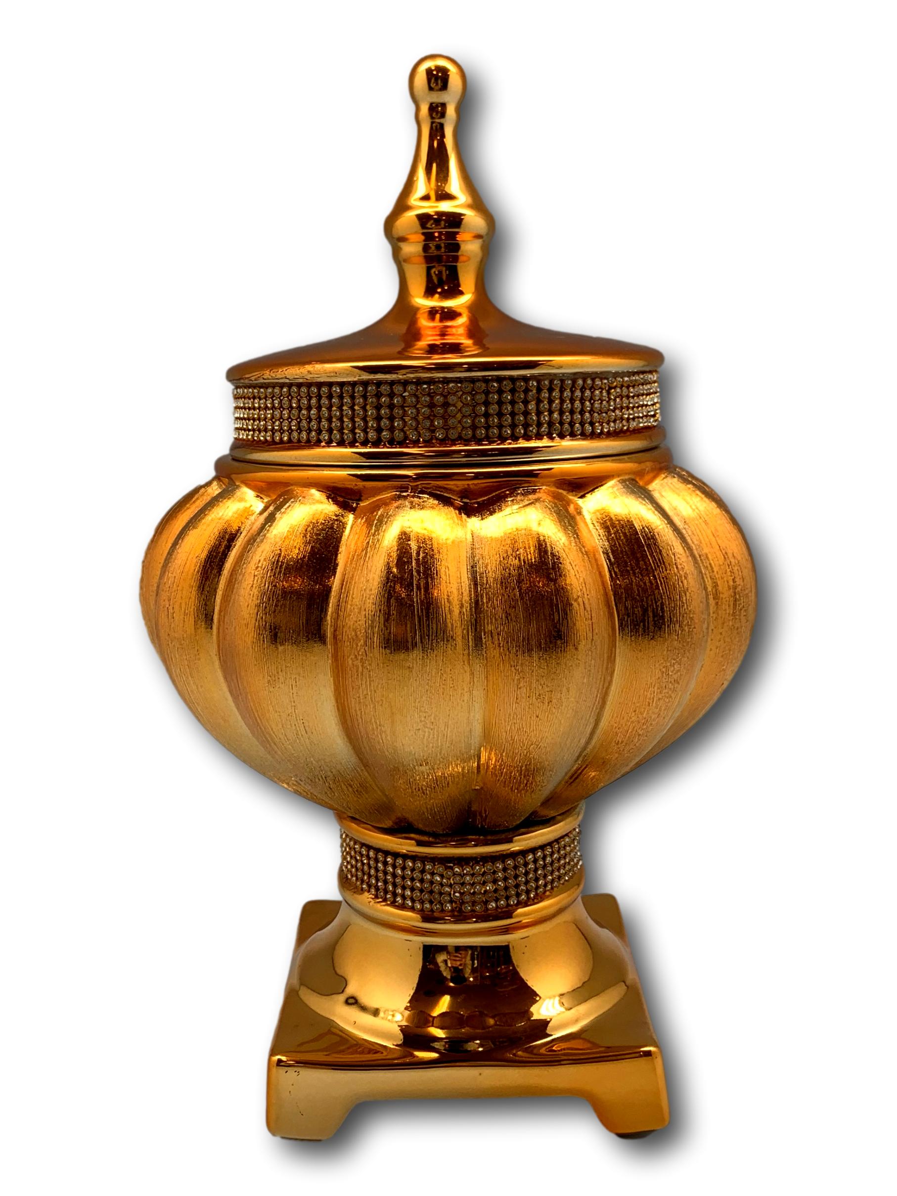 Keramik Vase Vergoldet