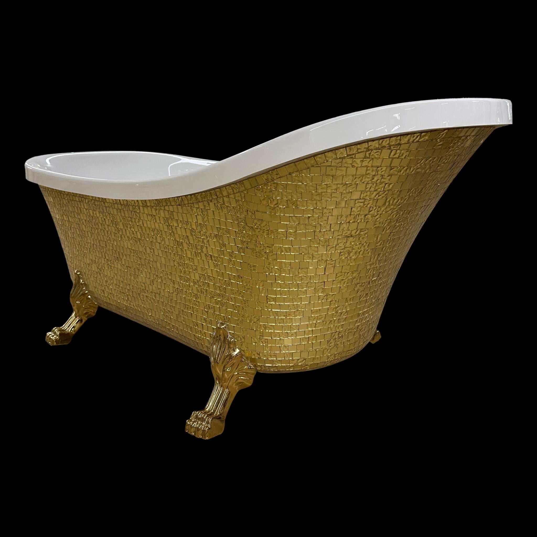 Luxus Badewanne Gold mit Pop-Up Abfluss