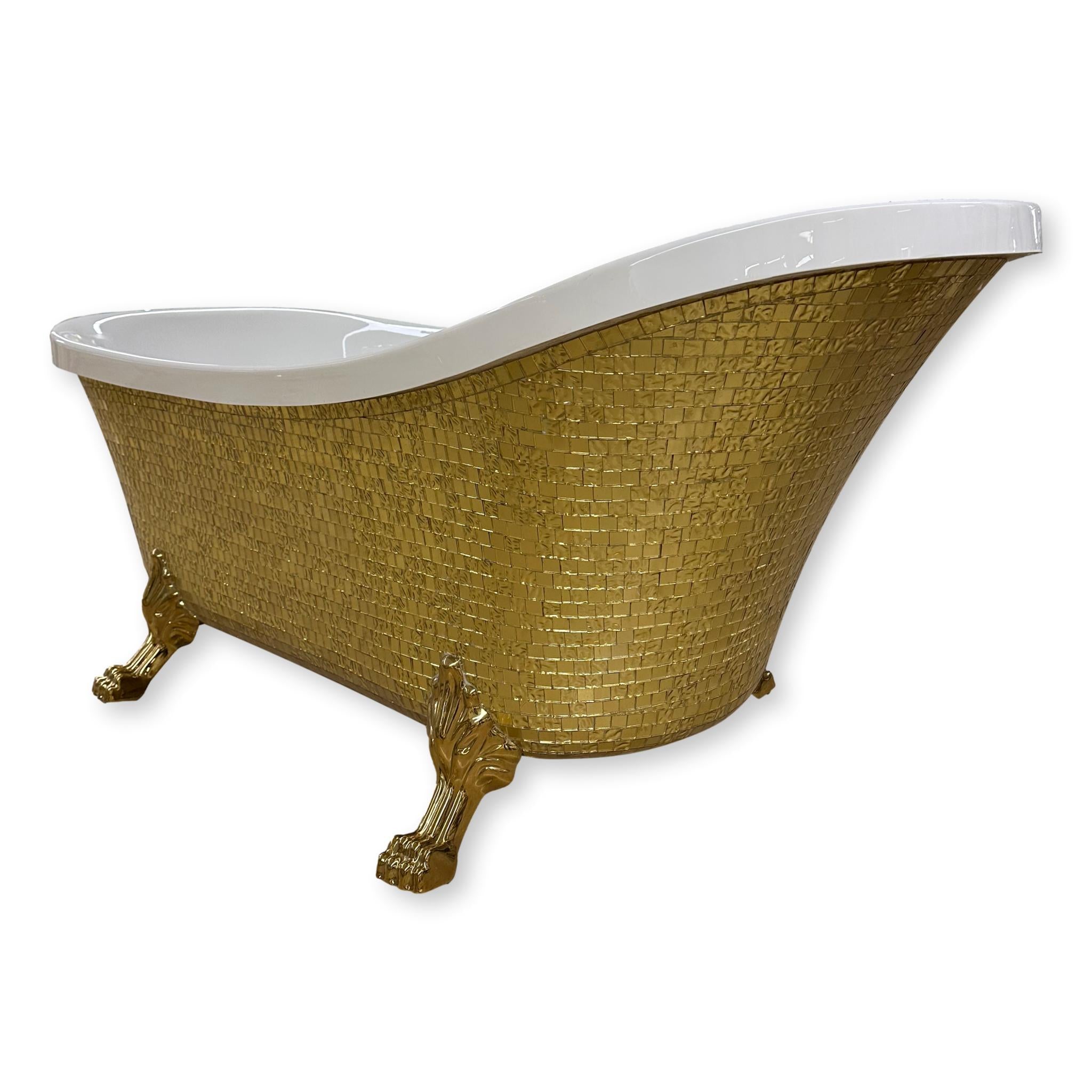 Luxus Badewanne Gold mit Pop-Up Abfluss