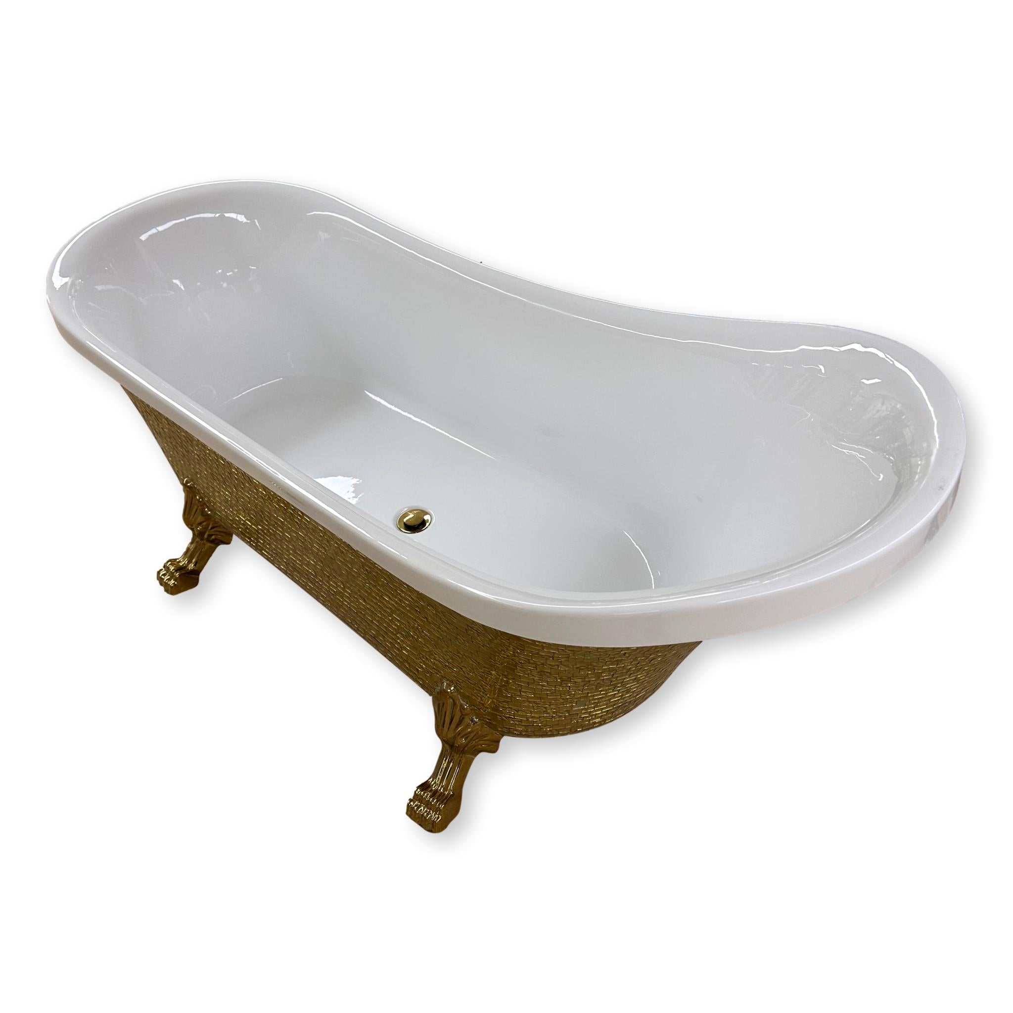 Luxus Badewanne Gold mit Pop-Up Abfluss