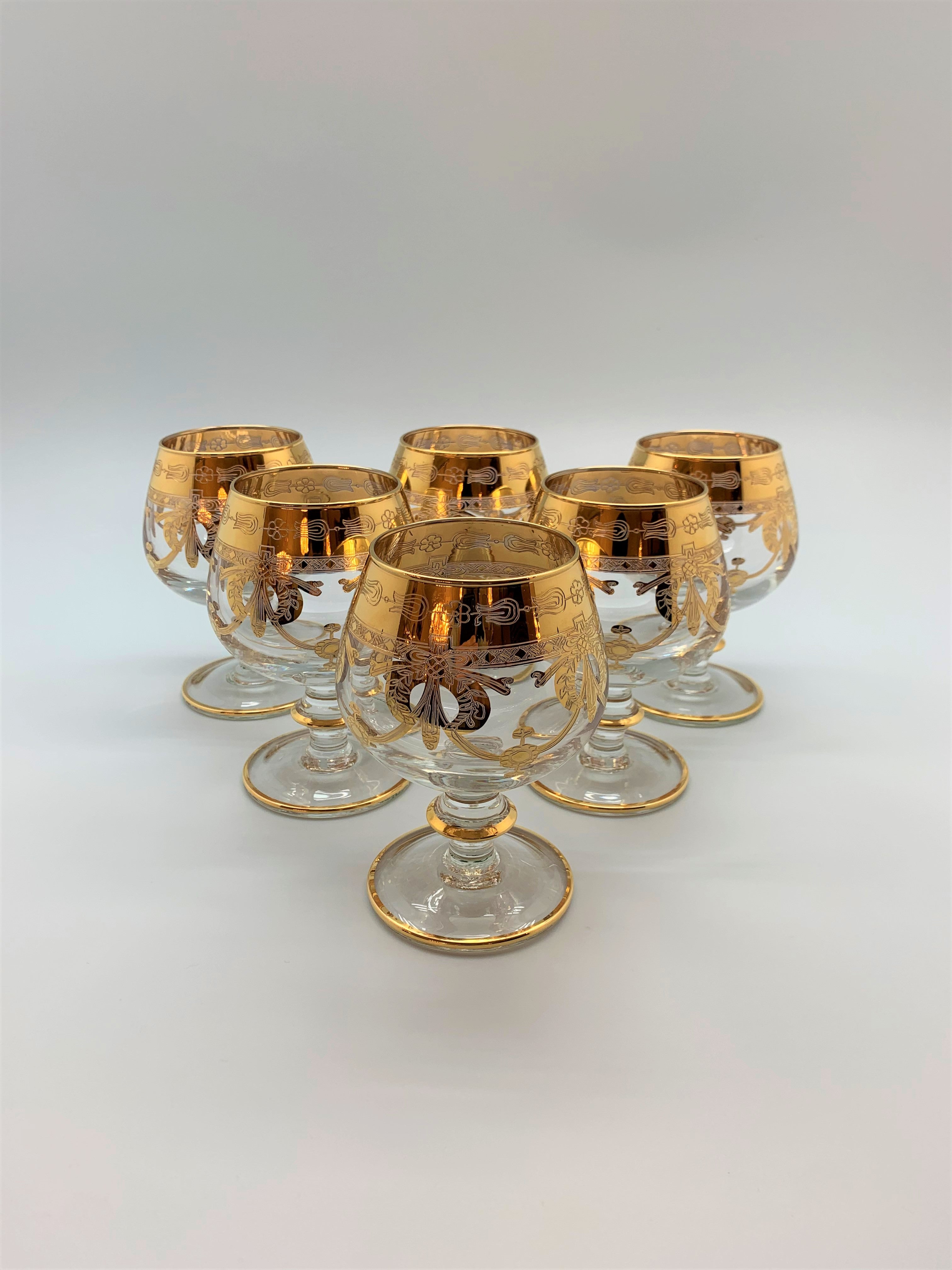 Exklusive Murano Blei Kristall Cognac-Gläser