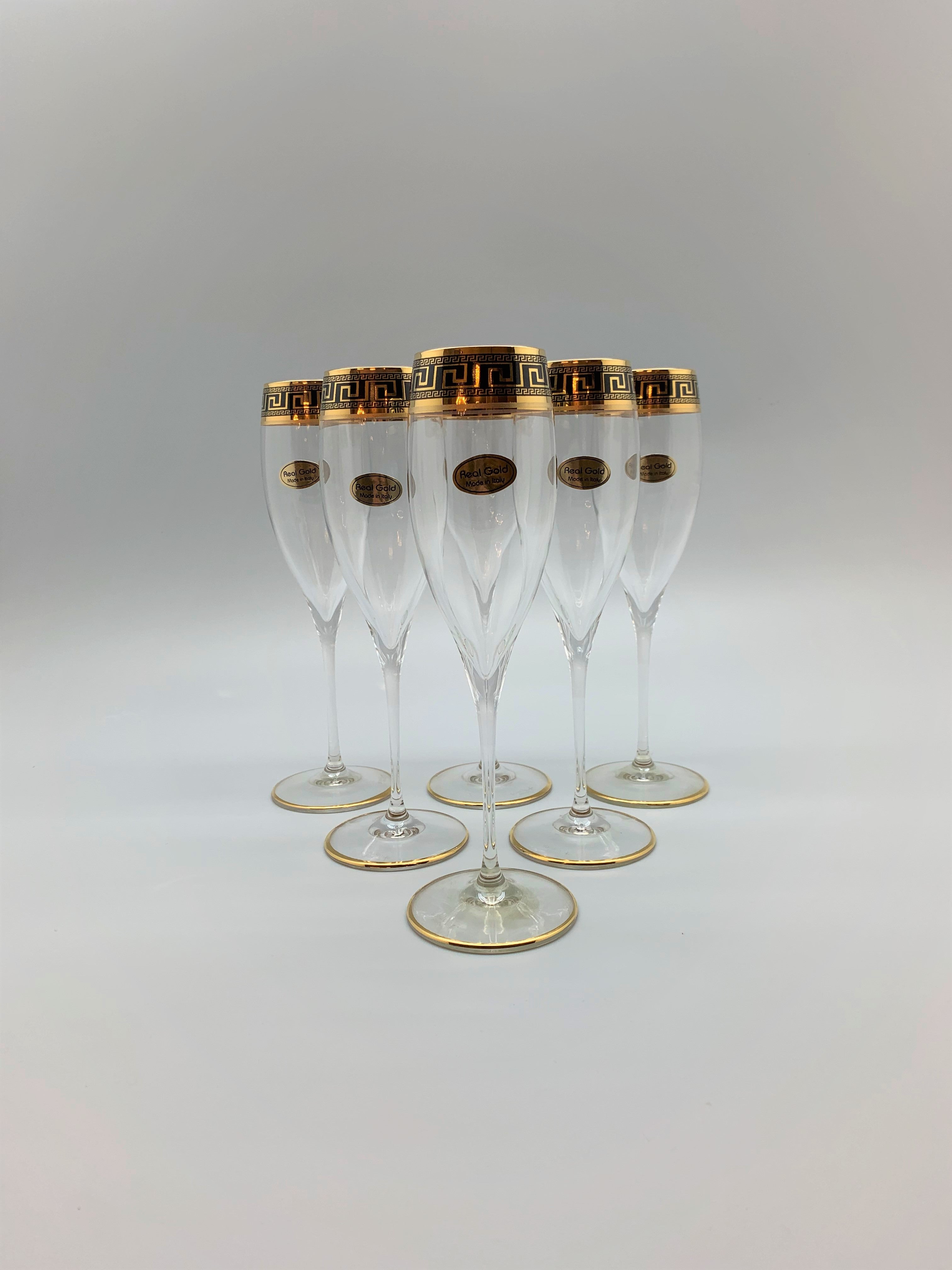 Exklusive Mäander Sekt-Gläser