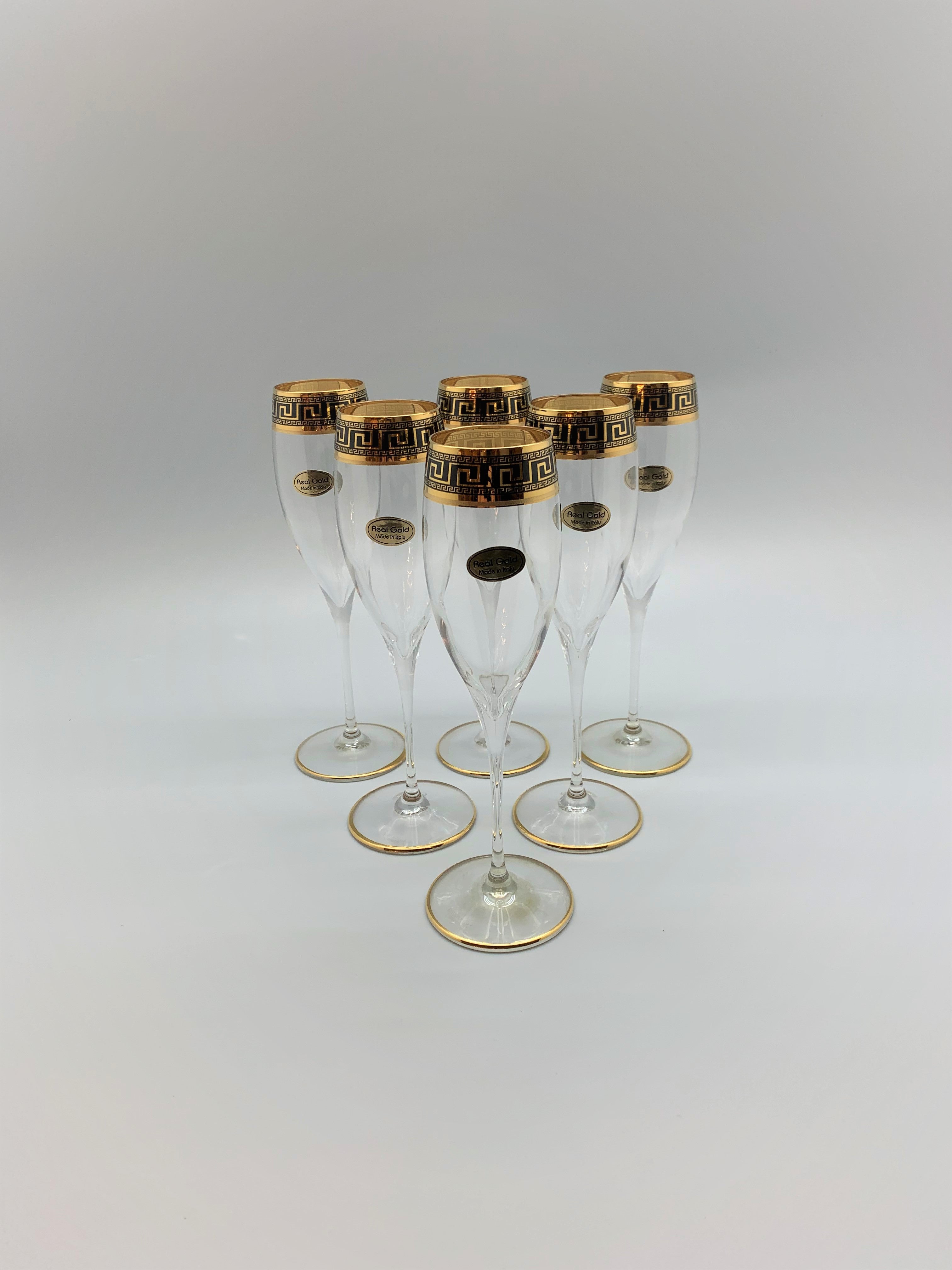 Exklusive Mäander Sekt-Gläser
