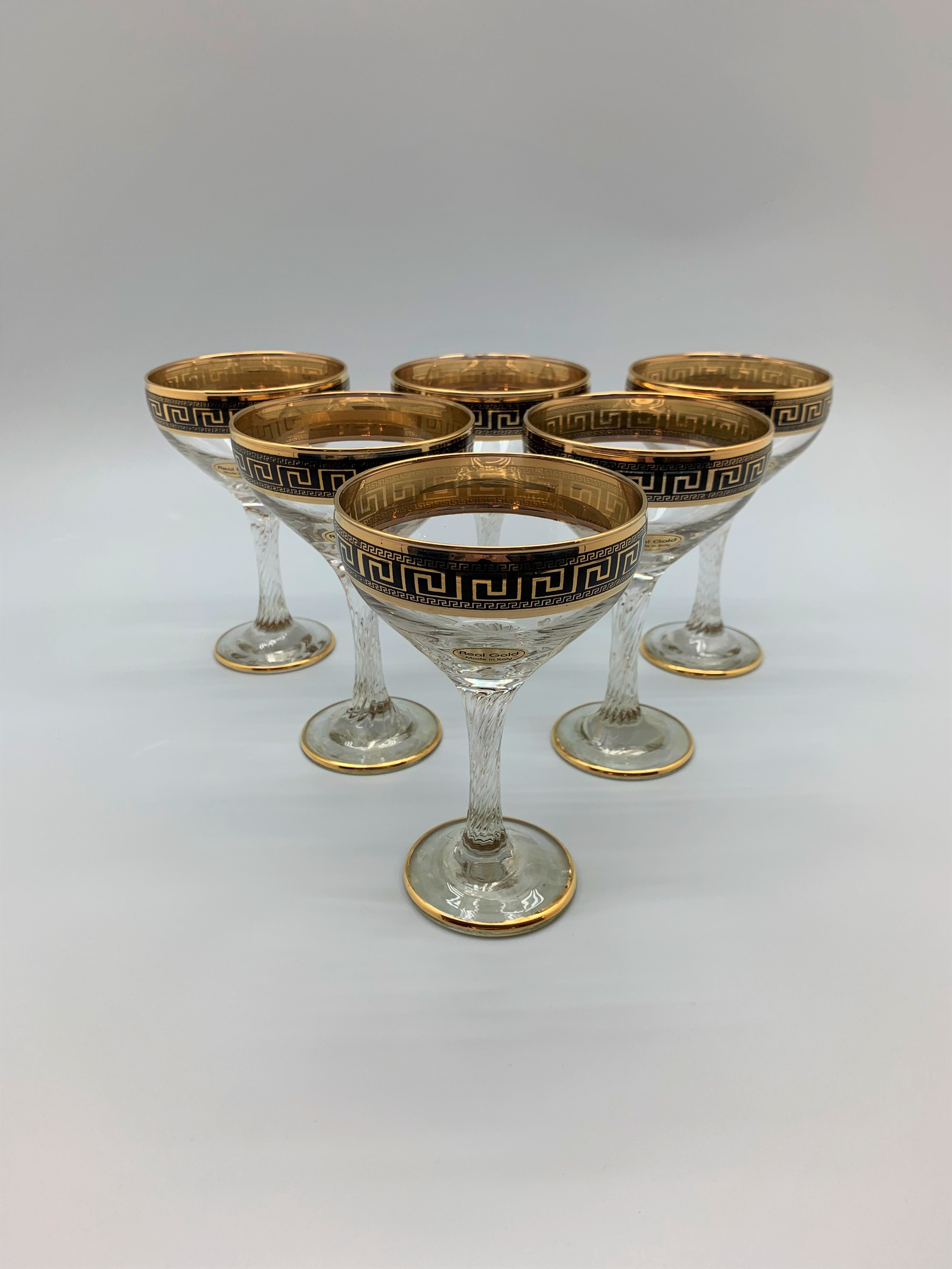 Exklusive Mäander Champagner-Gläser