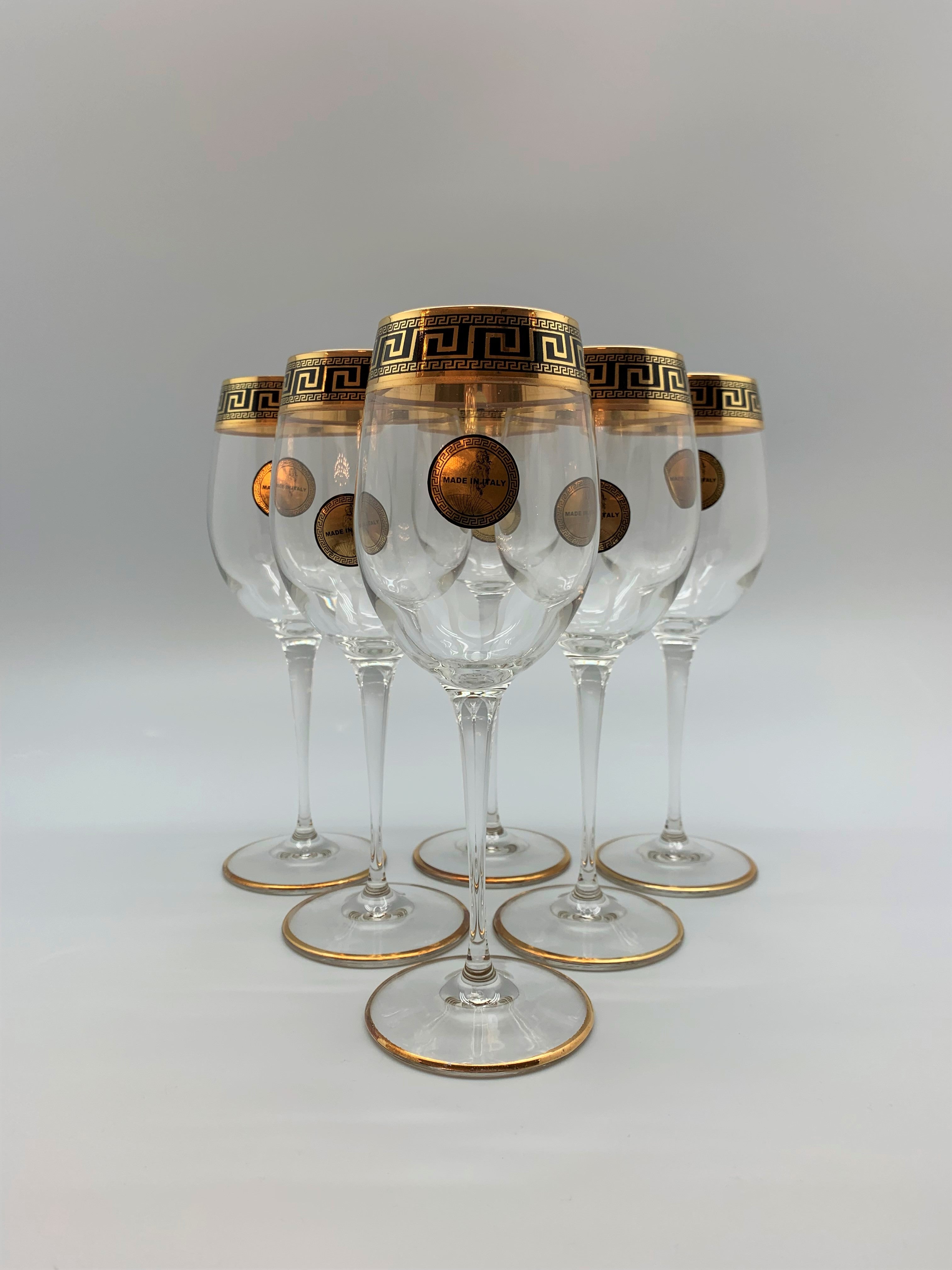 Exklusive Mäander Wein-Gläser
