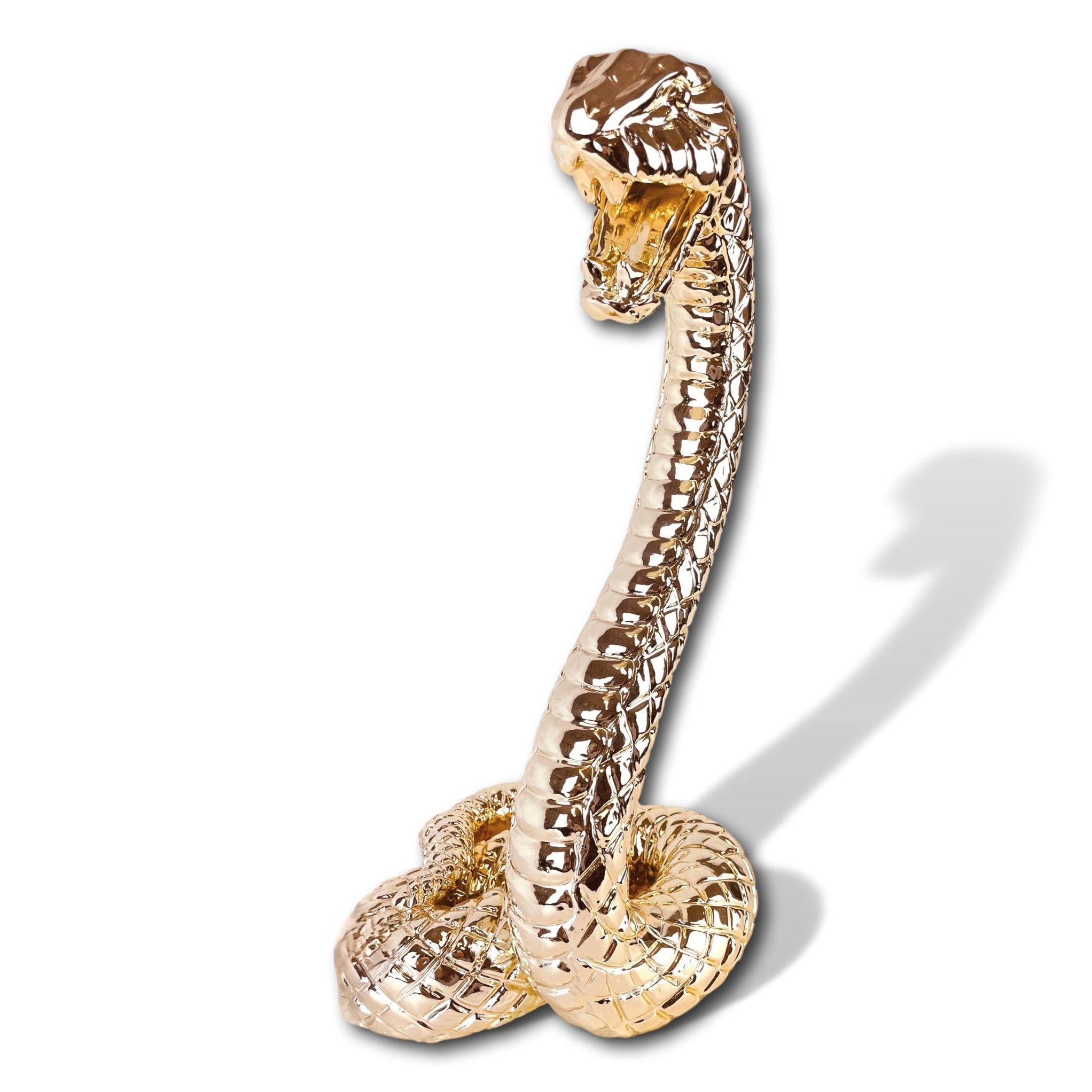 Gold-plated decorative snake made of synthetic resin 