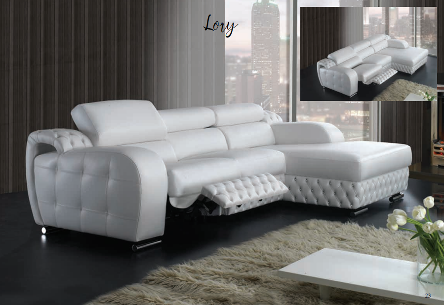 Couchgarnitur Lory Leder Weiß