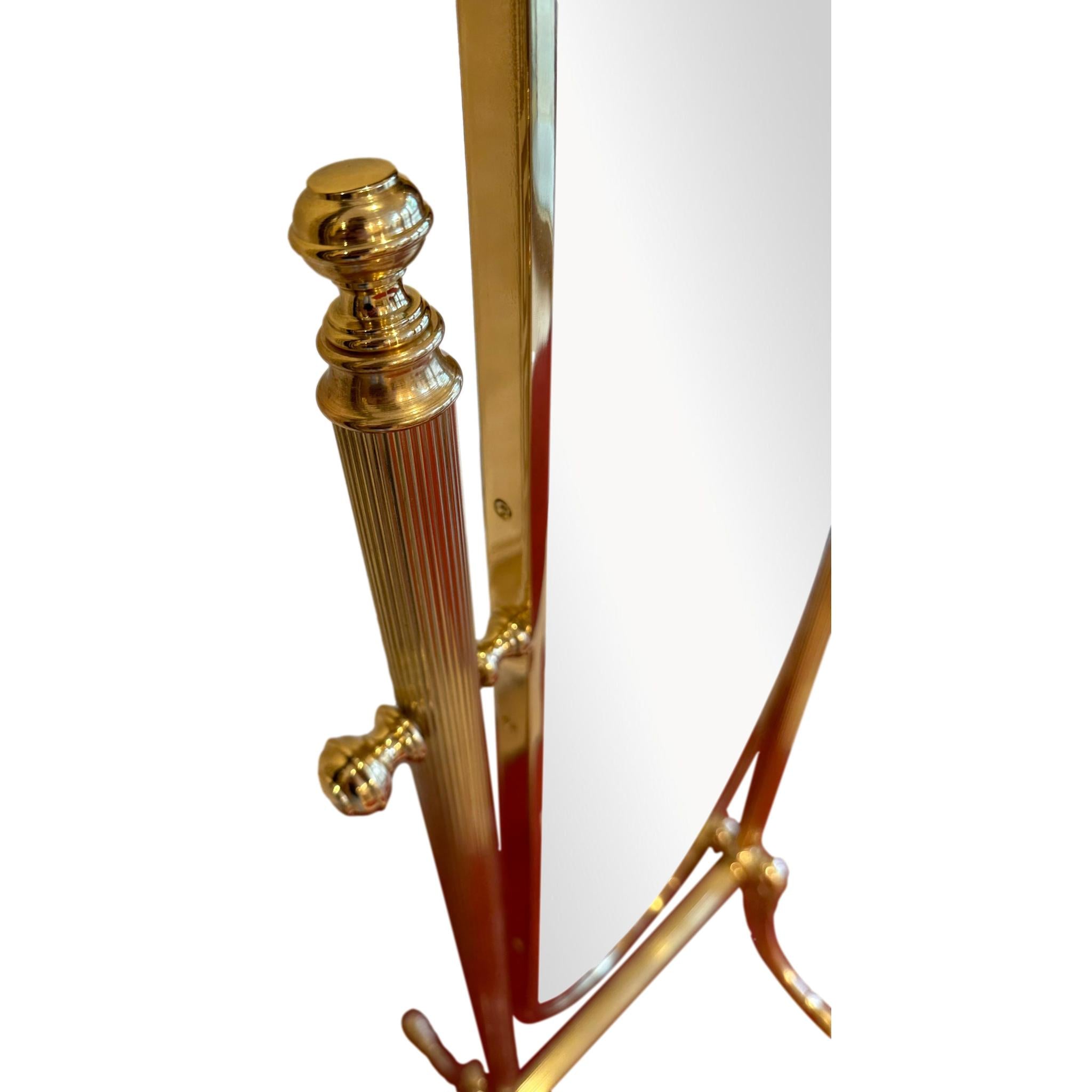 Standspiegel Barock aus Messing