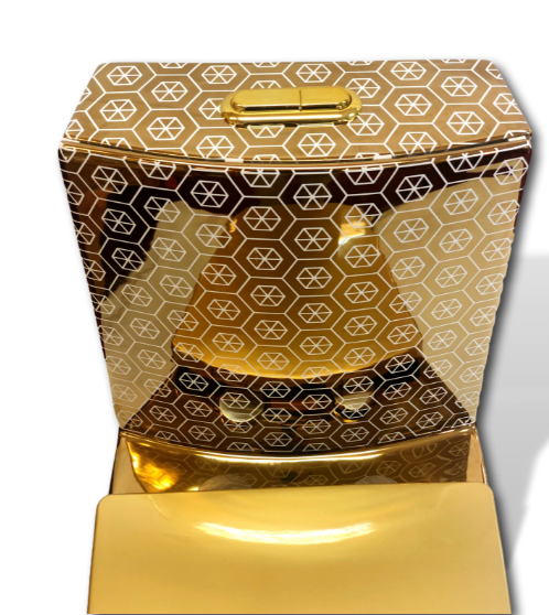 Goldene Toilette Kariert Sechseckig Modell 2