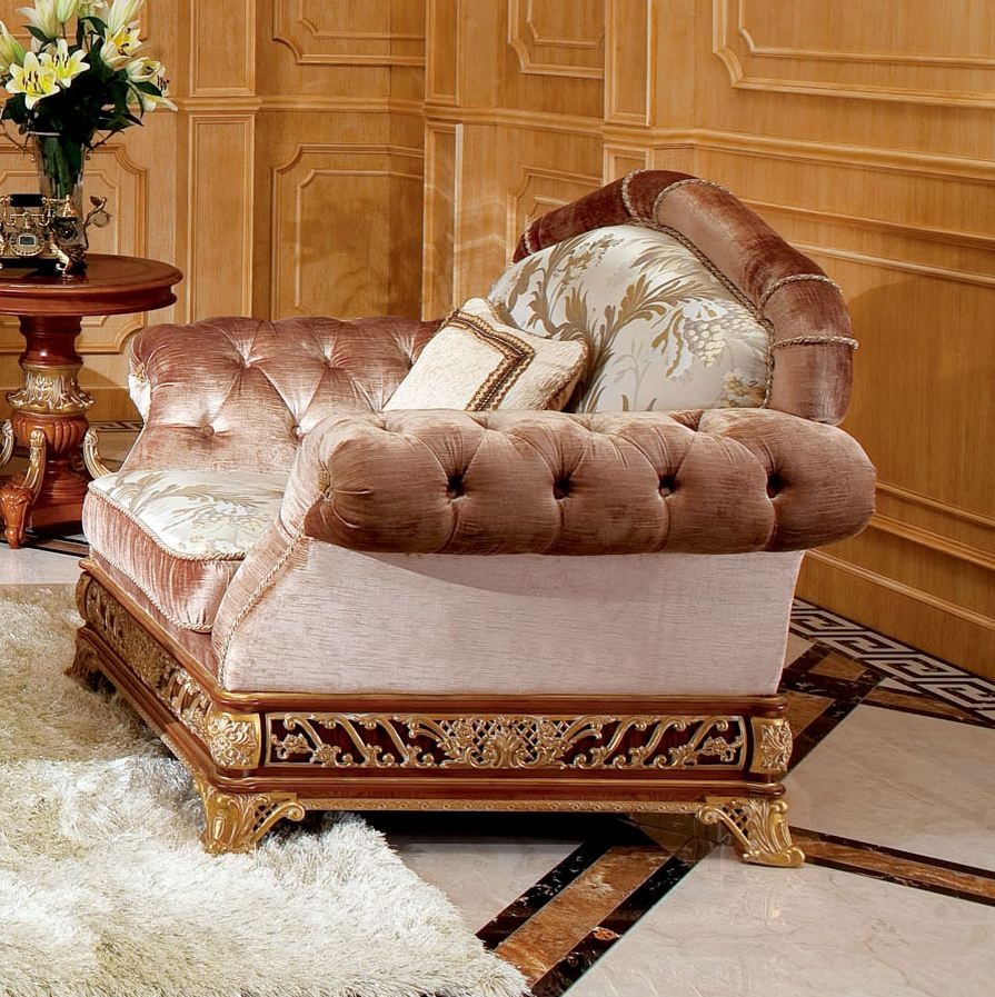 Couchgarnitur & Wohnzimmer Michelangelo Creme/Gold