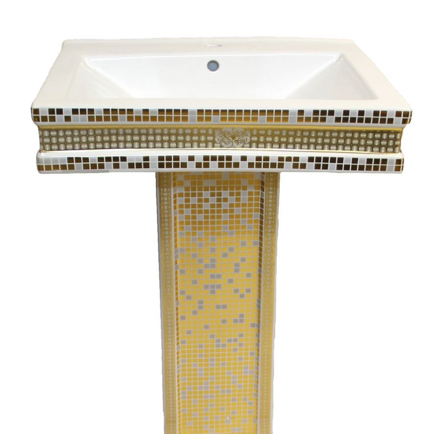 Exclusive washbasin gold checkered