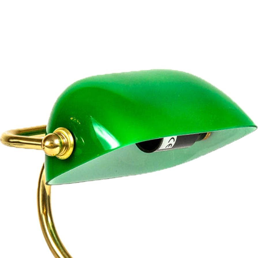 Banker Table Lamp Gold-Green