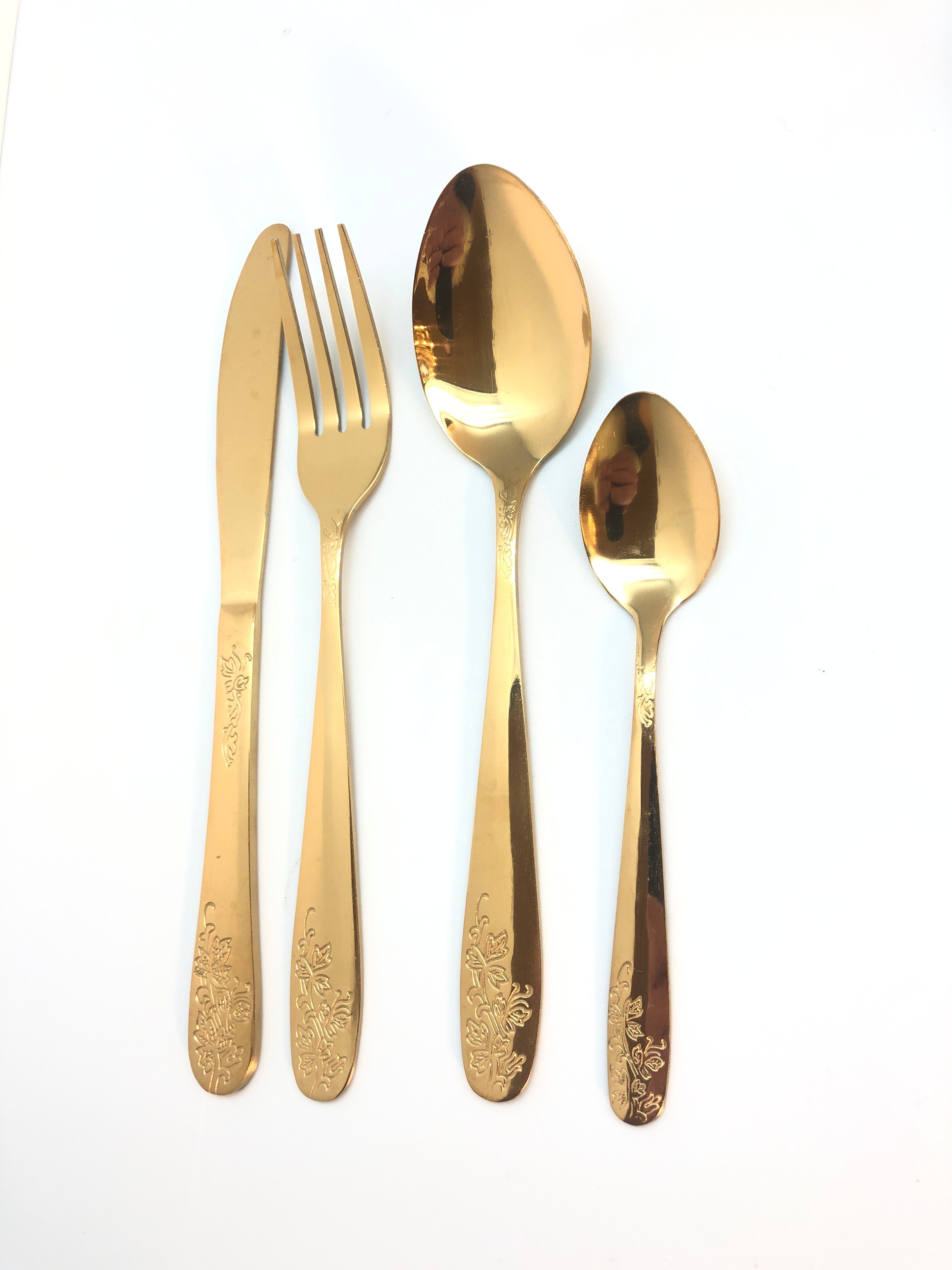 CUTLERY GOLD PLATED FLOWER Theme