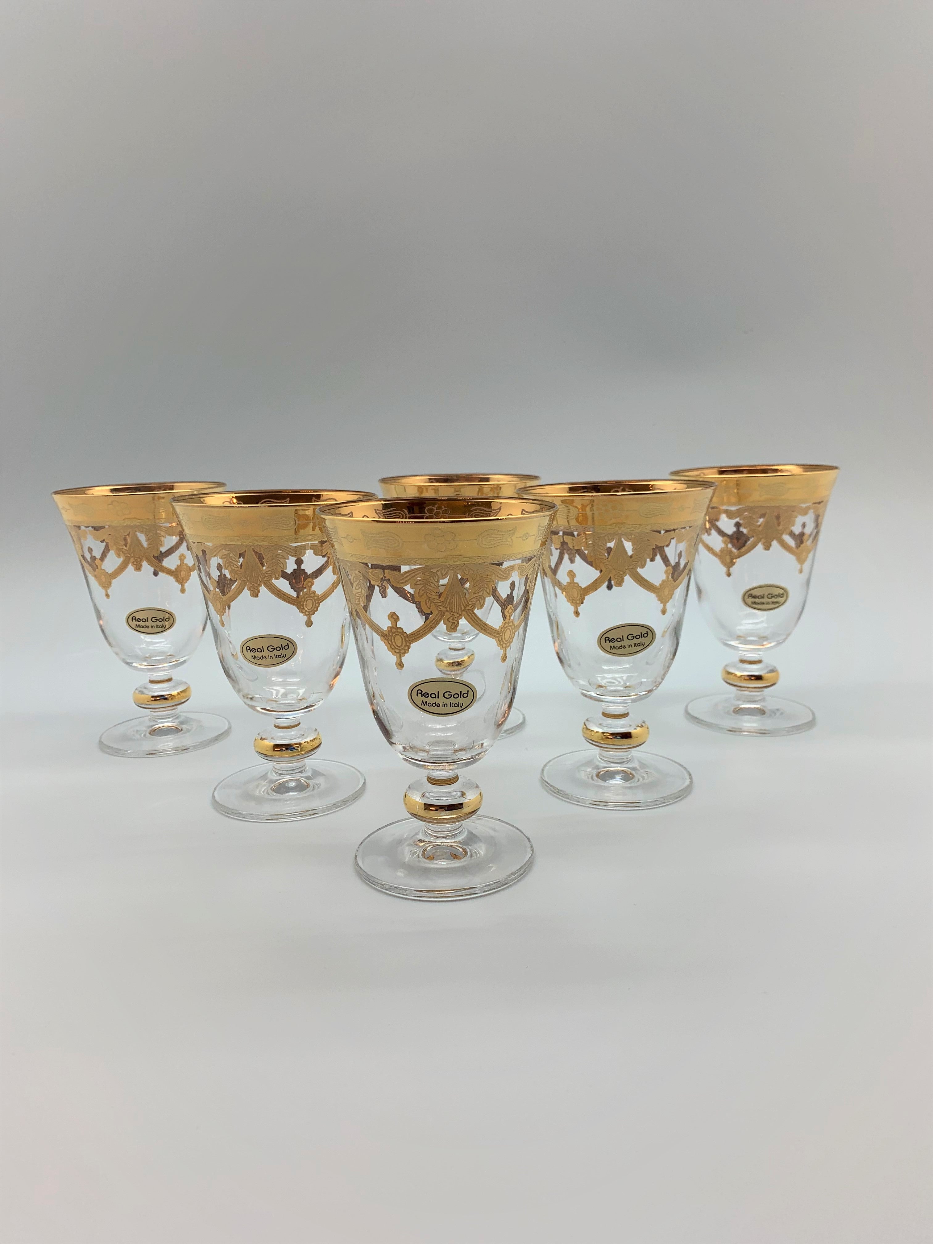 Luxury Murano wine glasses Floral