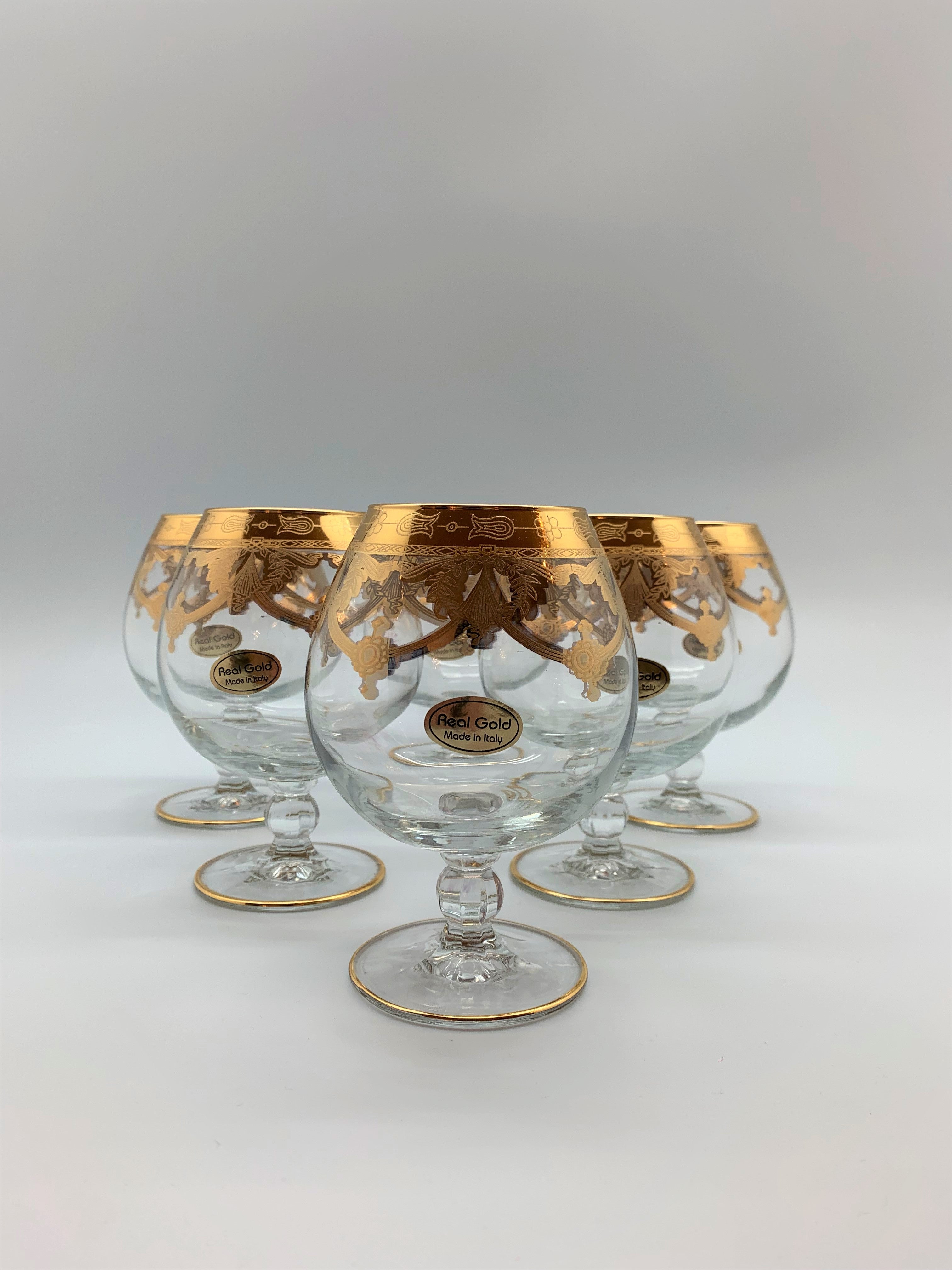 Murano Cognac Glasses Floral de luxe